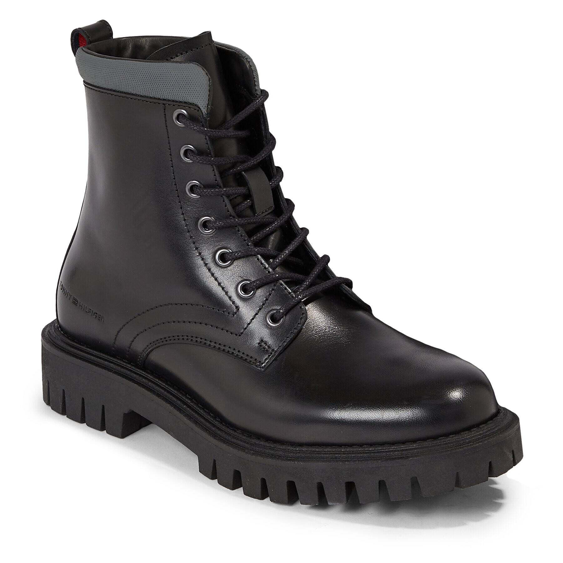 Tommy Hilfiger Outdoorová obuv Premium Casual Chunky Lth Boot FM0FM04756 Čierna - Pepit.sk