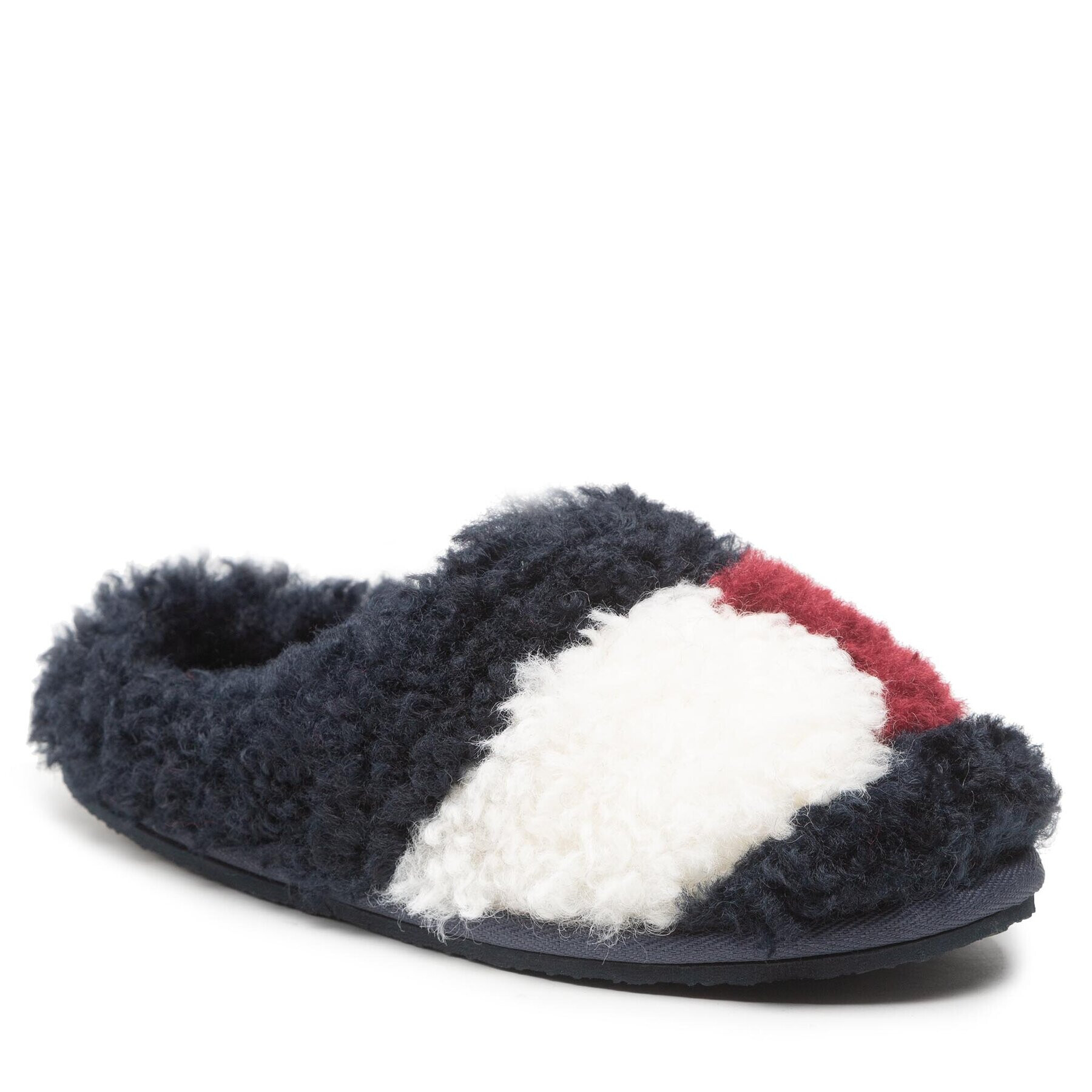 Tommy Hilfiger Papuče Th Home Slipper Sherpa Fur FW0FW06577 Tmavomodrá - Pepit.sk