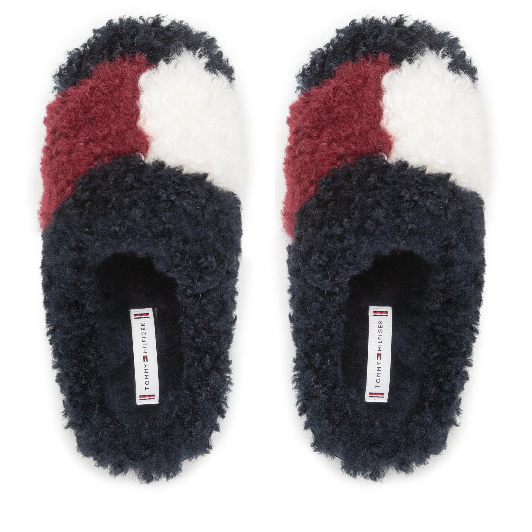 Tommy Hilfiger Papuče Th Home Slipper Sherpa Fur FW0FW06577 Tmavomodrá - Pepit.sk