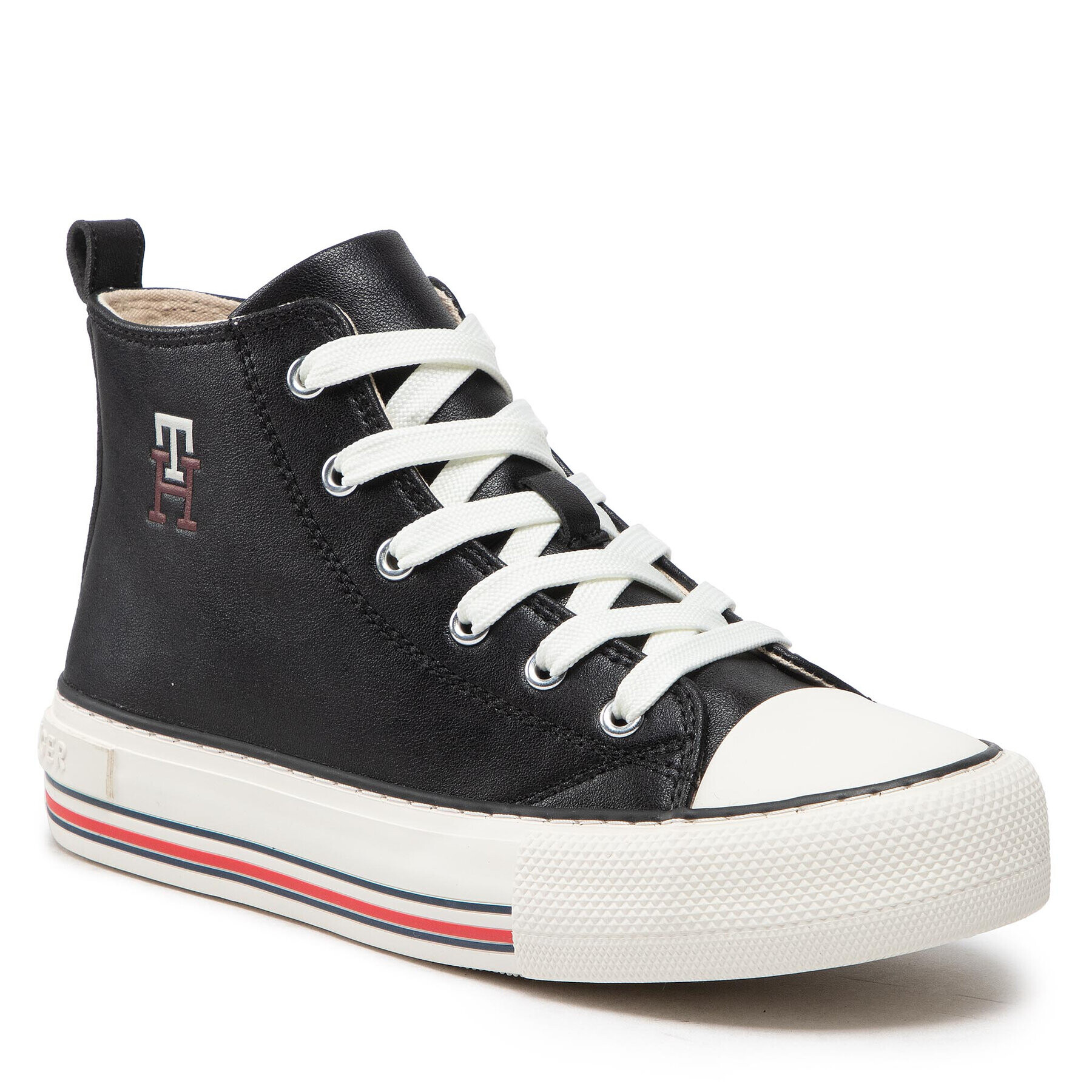 Tommy Hilfiger Plátenky High Top Lace Up Sneaker T3A9-32288-1355 S Čierna - Pepit.sk