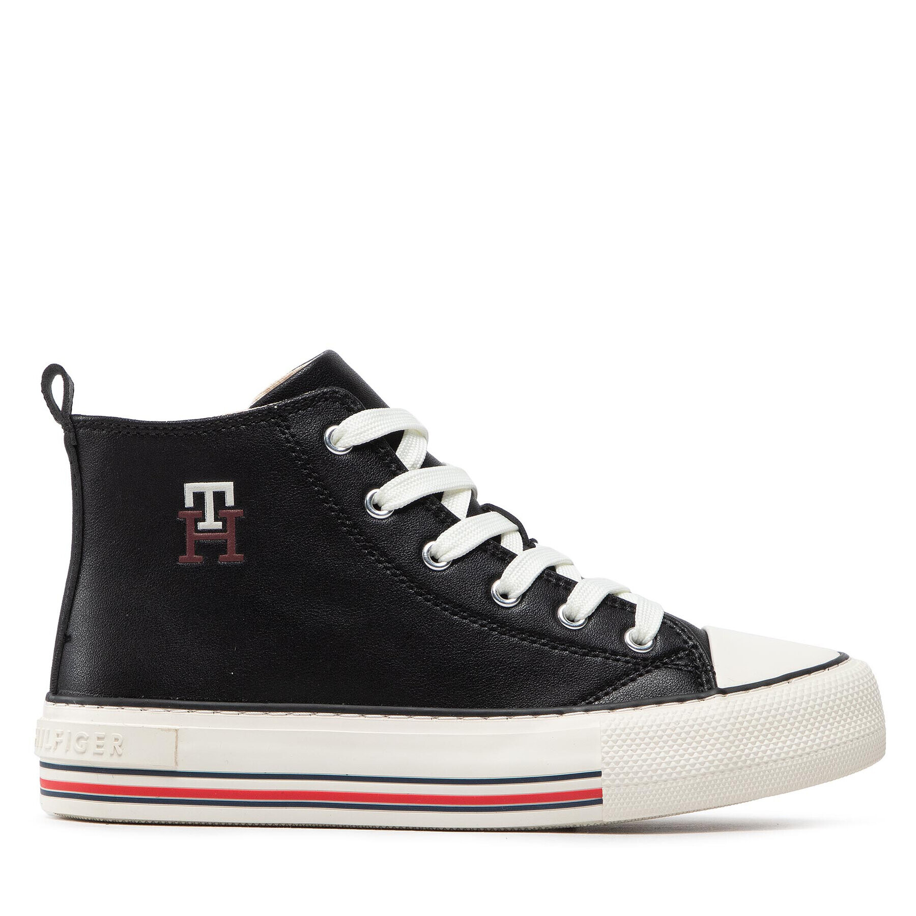 Tommy Hilfiger Plátenky High Top Lace Up Sneaker T3A9-32288-1355 S Čierna - Pepit.sk