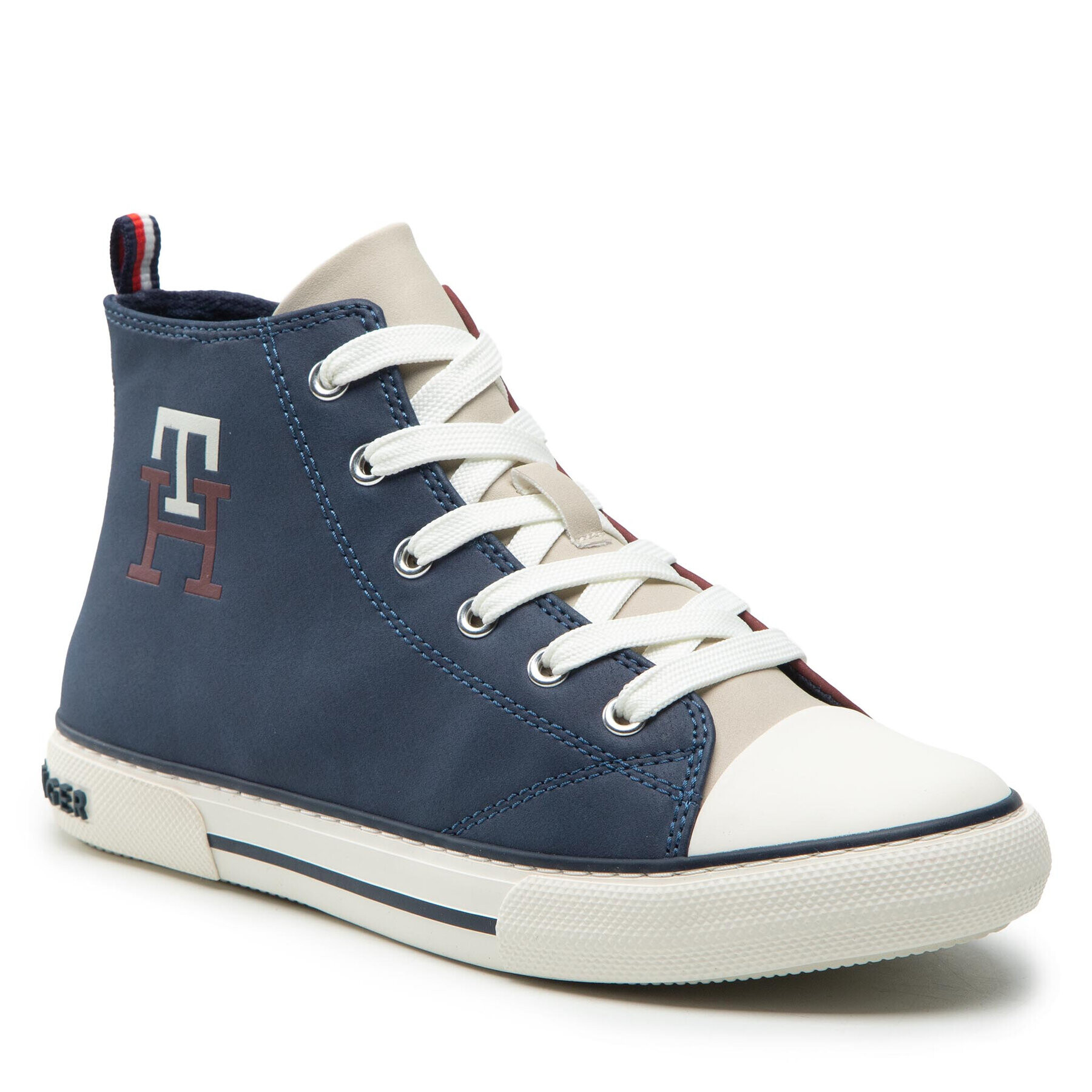 Tommy Hilfiger Plátenky High Top Lace-Up Sneaker T3X9-32451-1441 S Tmavomodrá - Pepit.sk