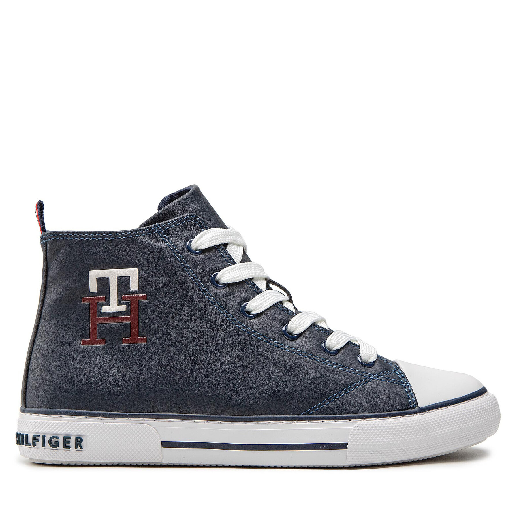 Tommy Hilfiger Plátenky High Top Lace Up Sneaker T3X9-32452-1355 S Tmavomodrá - Pepit.sk