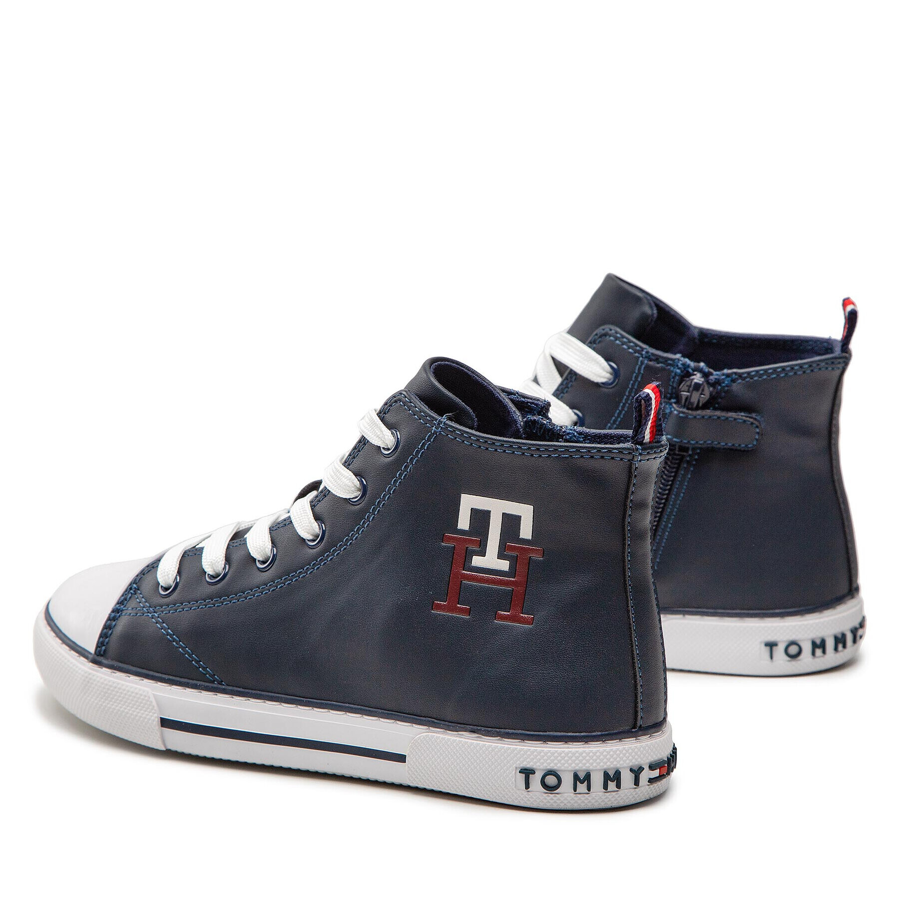 Tommy Hilfiger Plátenky High Top Lace Up Sneaker T3X9-32452-1355 S Tmavomodrá - Pepit.sk