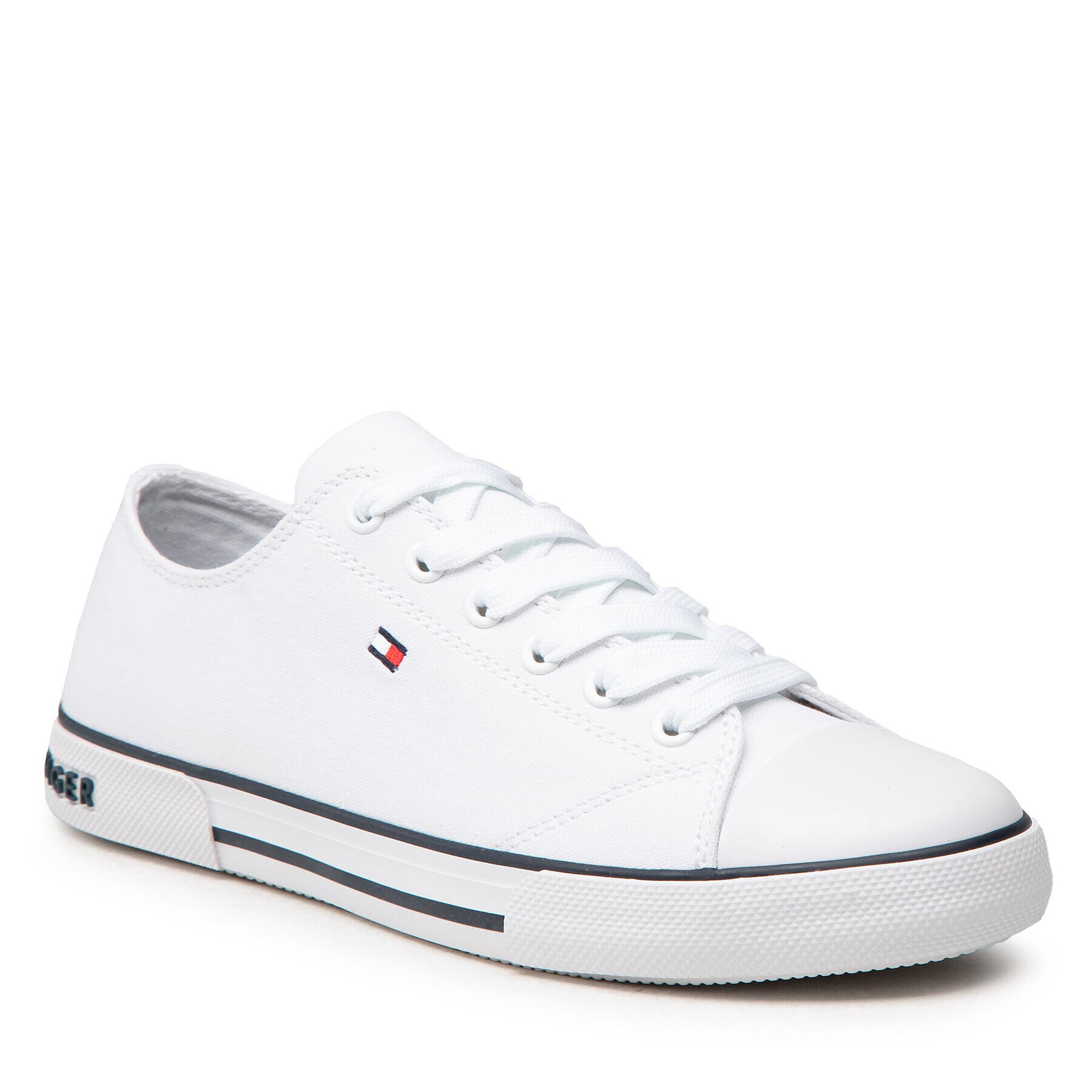 Tommy Hilfiger Plátenky Low Cut Lace-Up Sneaker T3X4-32207-0890 S Biela - Pepit.sk