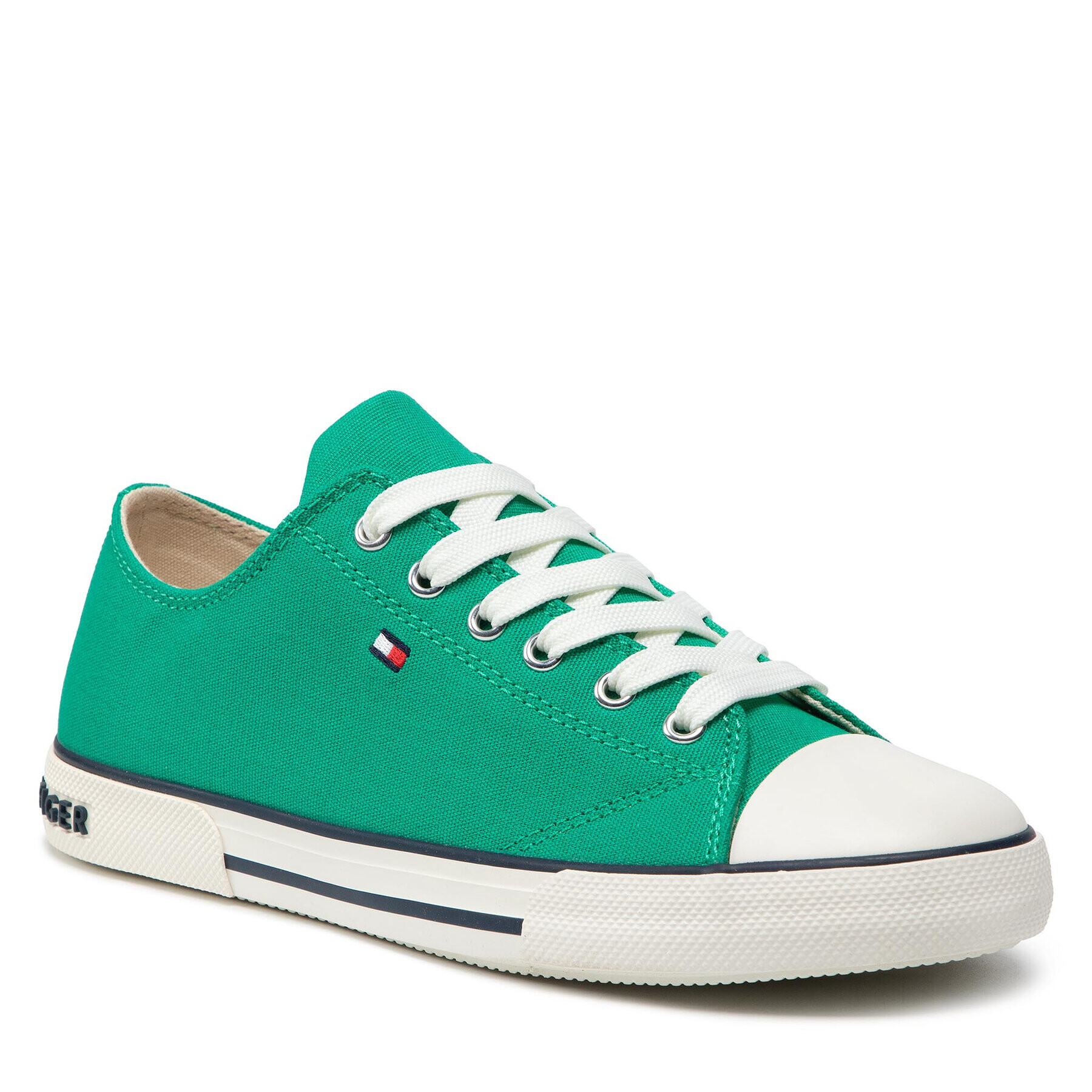 Tommy Hilfiger Plátenky Low Cut Lace-Up Sneaker T3X4-32207-0890 S Zelená - Pepit.sk