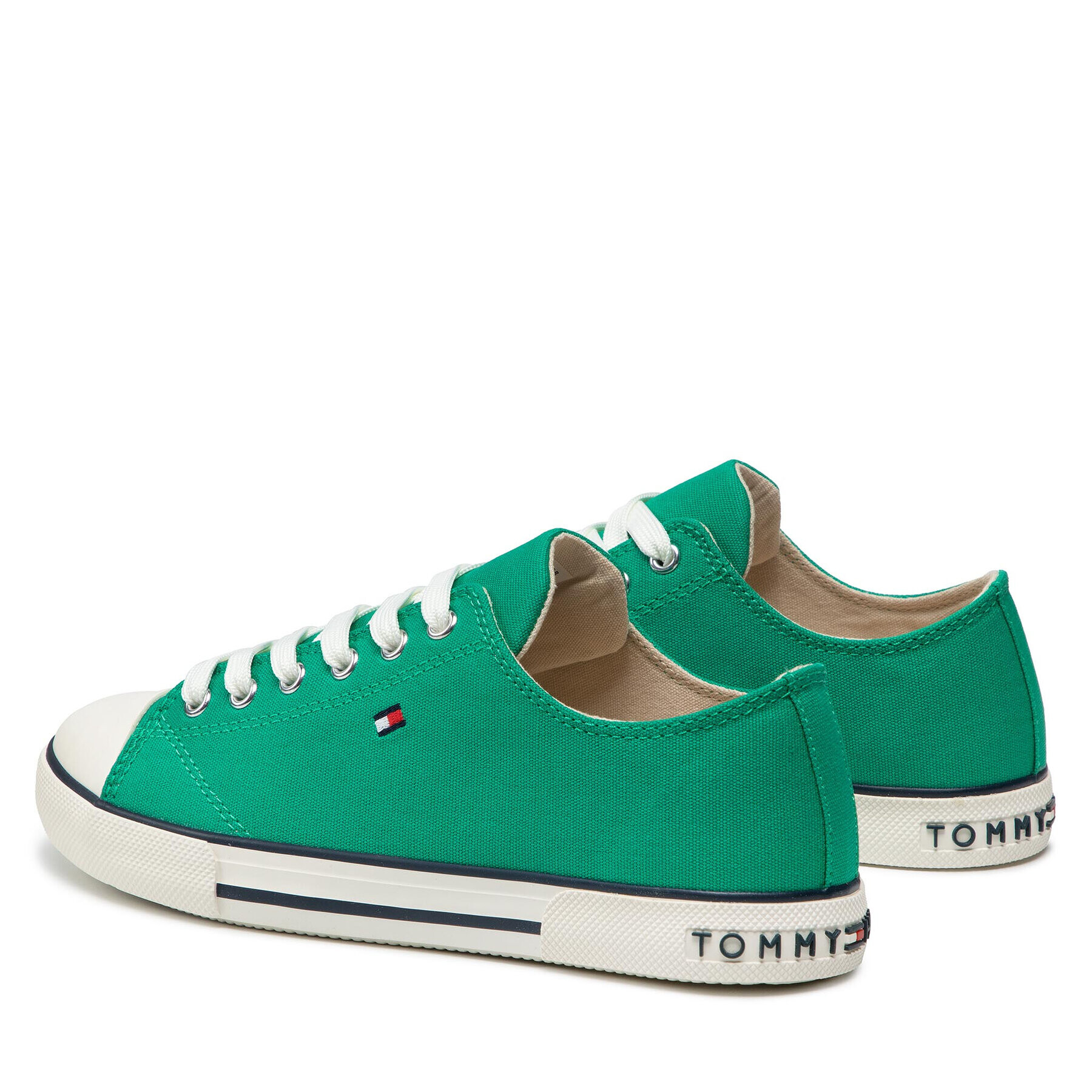 Tommy Hilfiger Plátenky Low Cut Lace-Up Sneaker T3X4-32207-0890 S Zelená - Pepit.sk