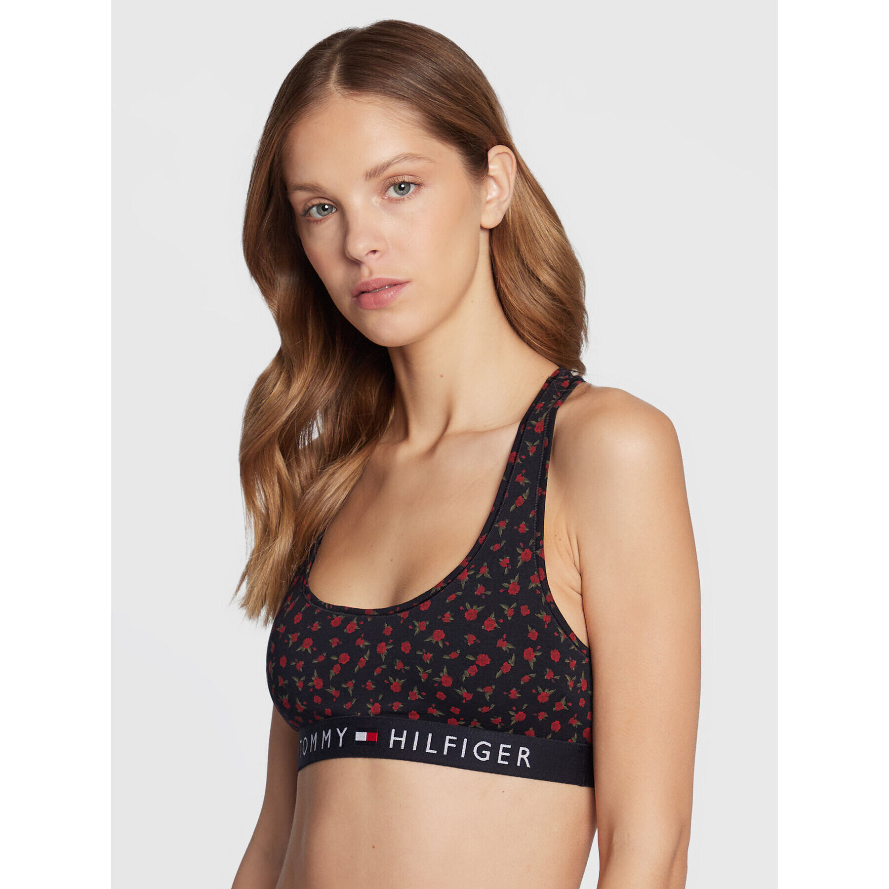 Tommy Hilfiger Podprsenkový top Unlined Print UW0UW03868 Tmavomodrá - Pepit.sk