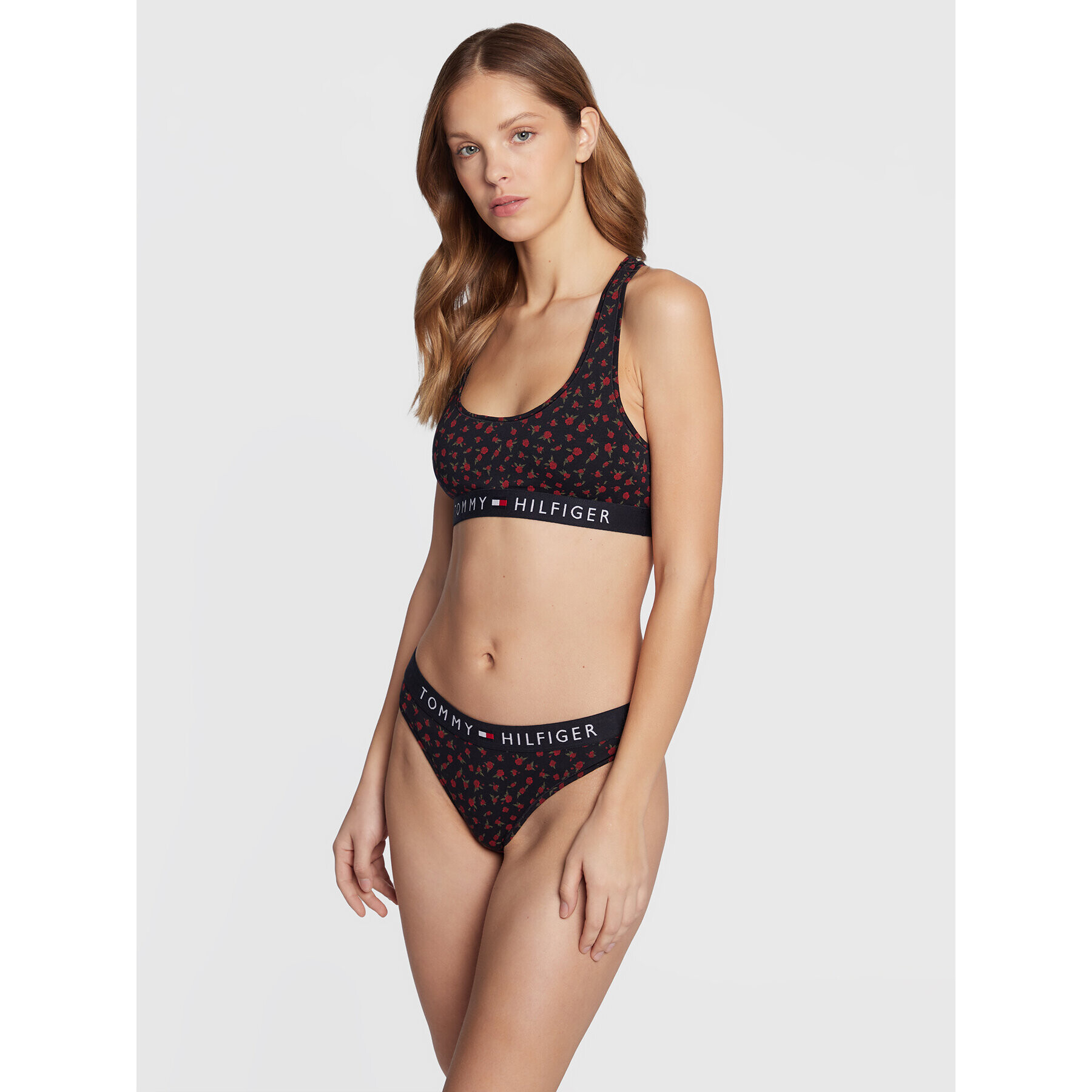 Tommy Hilfiger Podprsenkový top Unlined Print UW0UW03868 Tmavomodrá - Pepit.sk