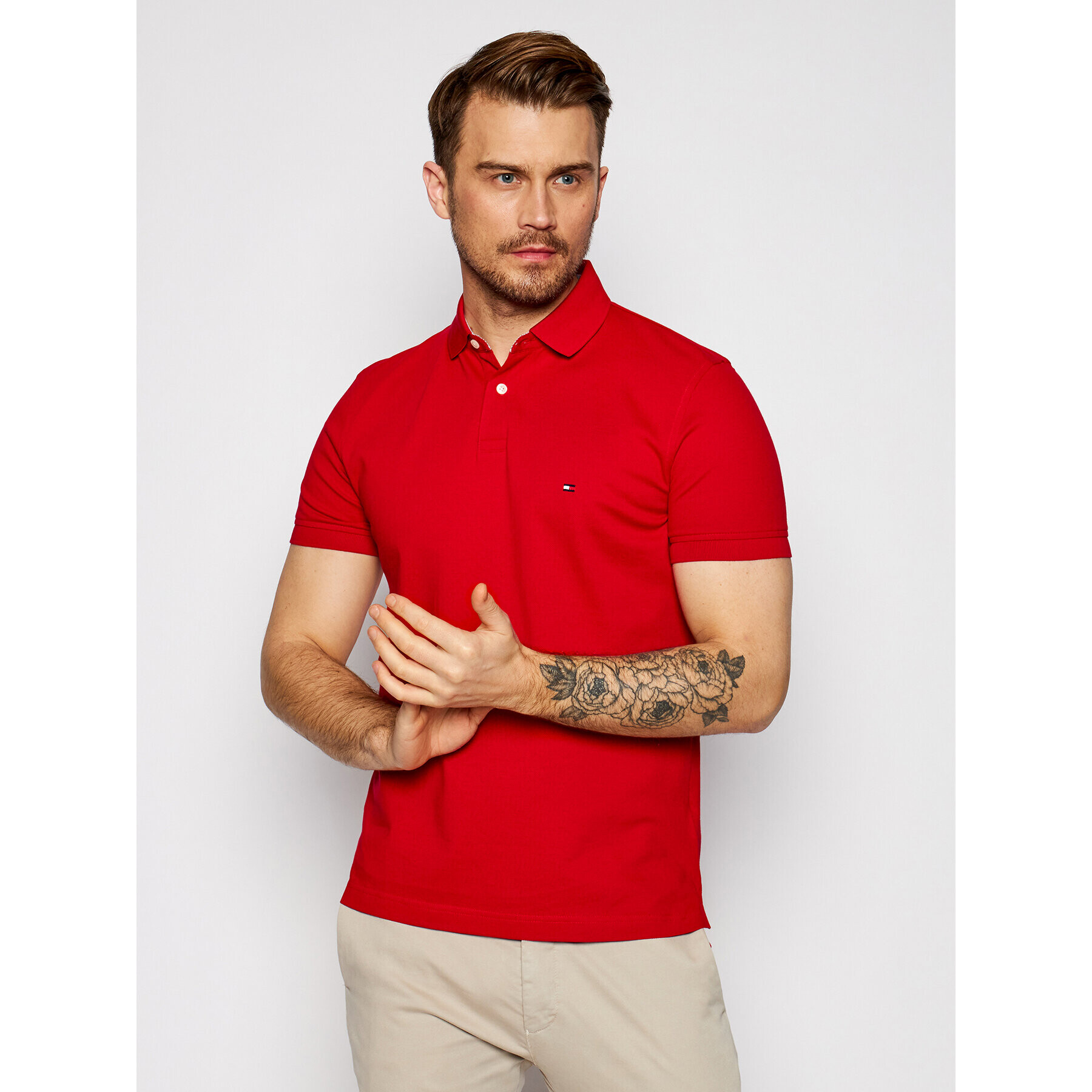 Tommy Hilfiger Polokošeľa 1985 MW0MW17770 Červená Regular Fit - Pepit.sk