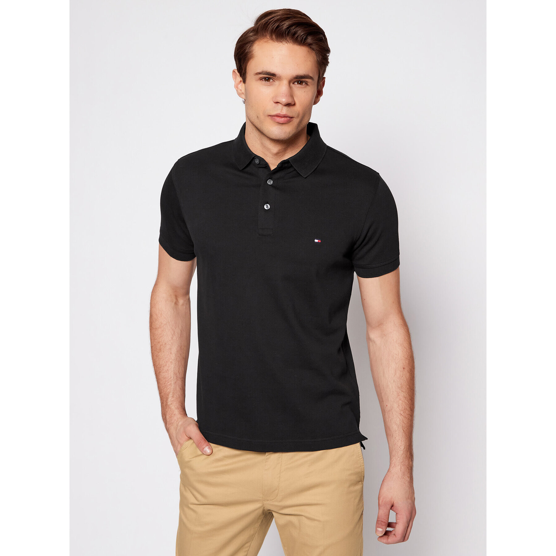 Tommy Hilfiger Polokošeľa 1985 MW0MW17771 Čierna Slim Fit - Pepit.sk