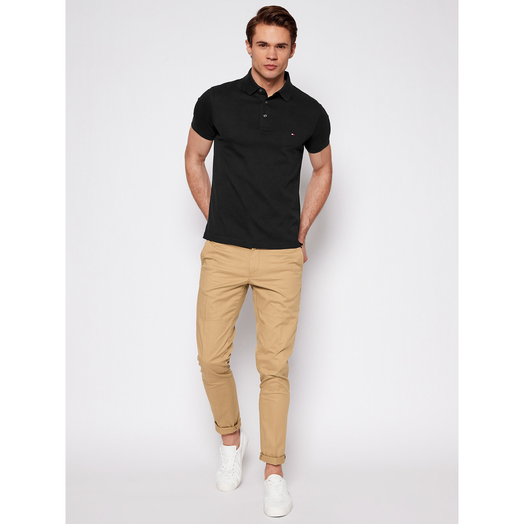 Tommy Hilfiger Polokošeľa 1985 MW0MW17771 Čierna Slim Fit - Pepit.sk