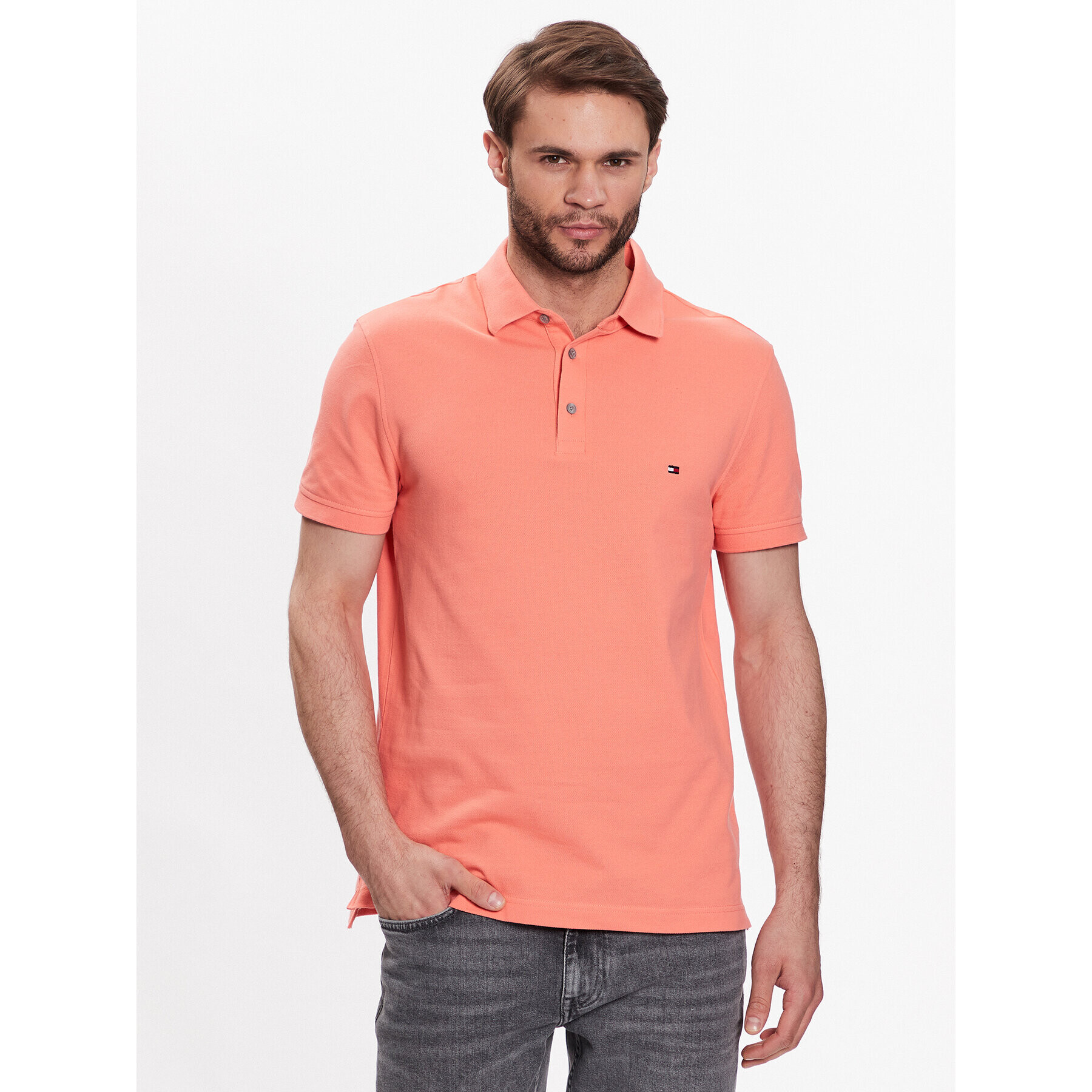 Tommy Hilfiger Polokošeľa 1985 MW0MW17771 Koralová Slim Fit - Pepit.sk