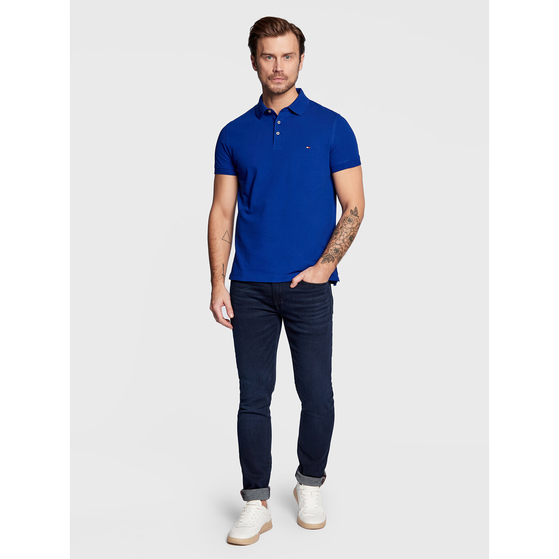 Tommy Hilfiger Polokošeľa 1985 MW0MW17771 Modrá Slim Fit - Pepit.sk