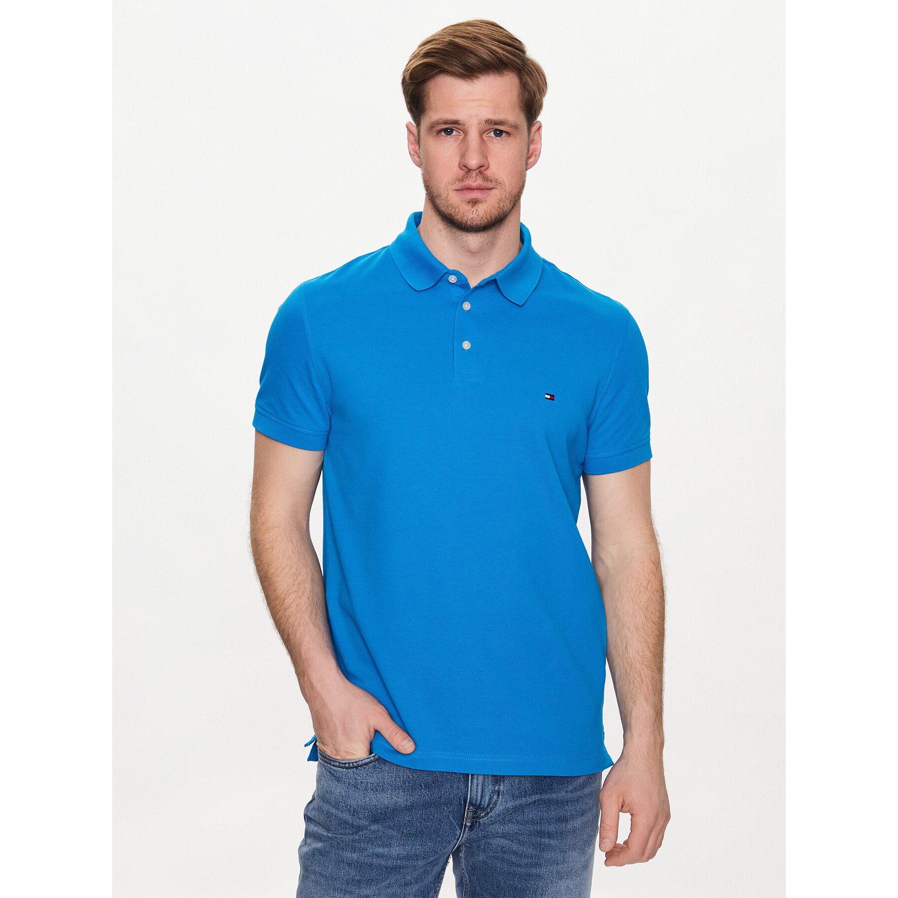 Tommy Hilfiger Polokošeľa 1985 MW0MW17771 Modrá Slim Fit - Pepit.sk