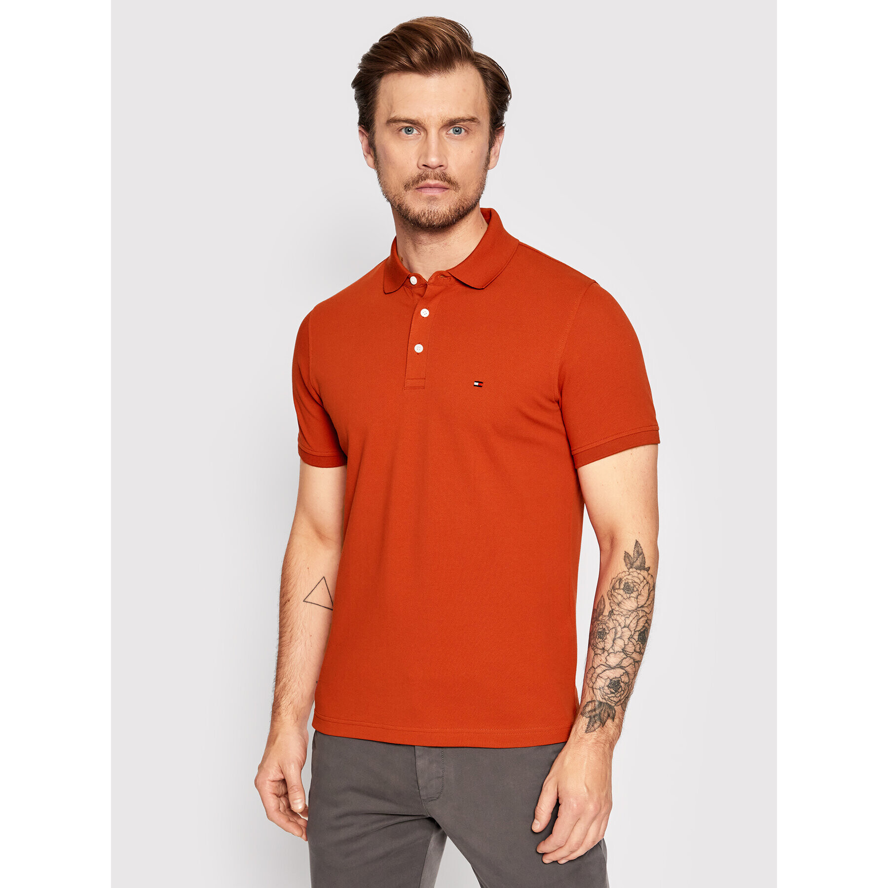 Tommy Hilfiger Polokošeľa 1985 MW0MW17771 Oranžová Slim Fit - Pepit.sk