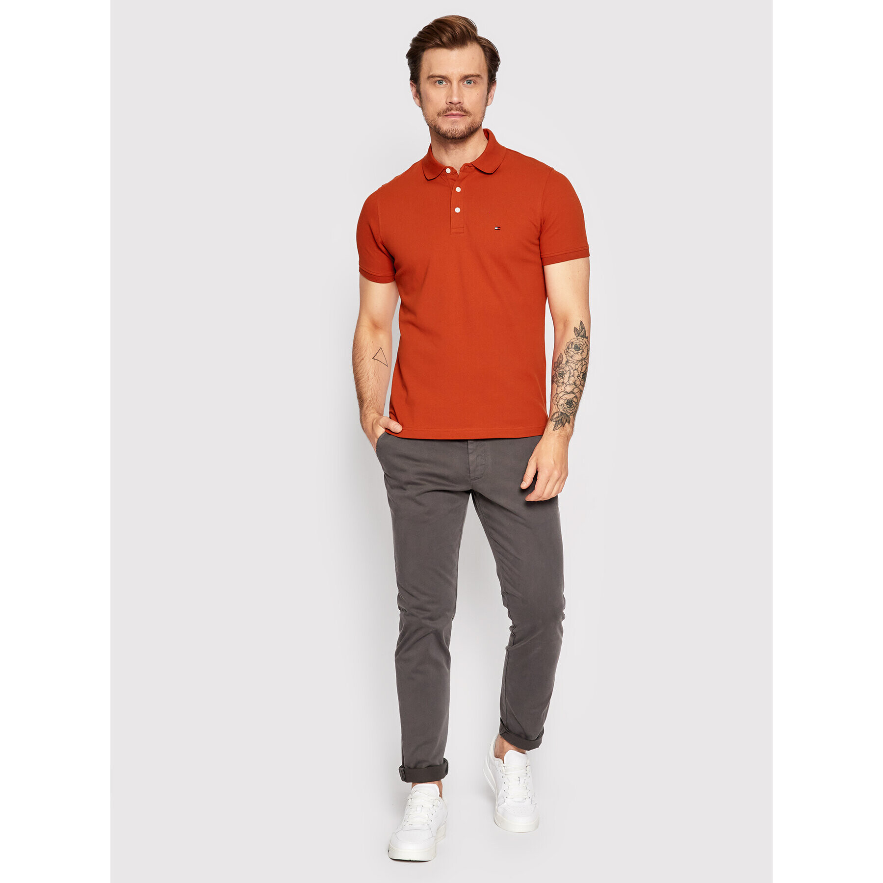 Tommy Hilfiger Polokošeľa 1985 MW0MW17771 Oranžová Slim Fit - Pepit.sk