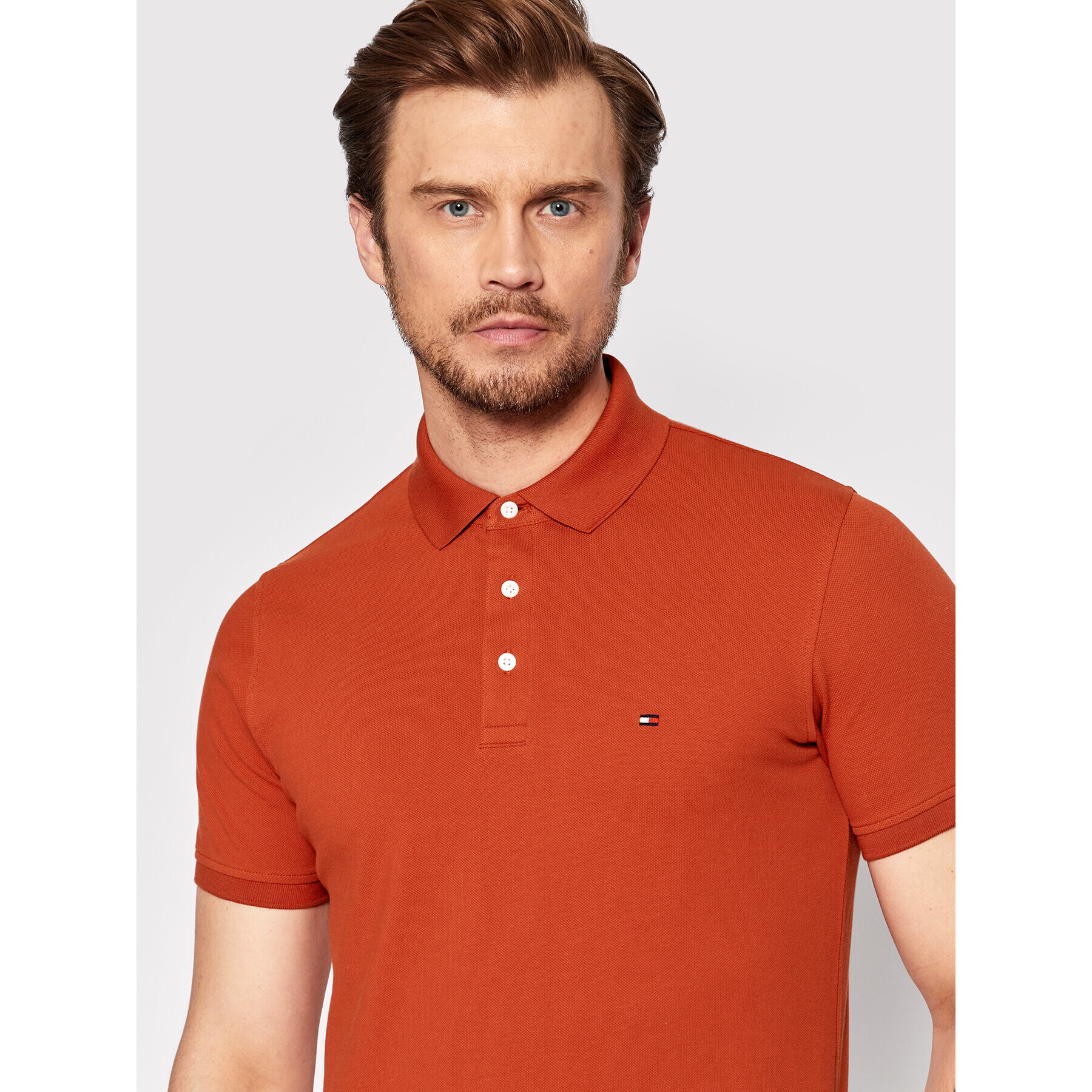 Tommy Hilfiger Polokošeľa 1985 MW0MW17771 Oranžová Slim Fit - Pepit.sk