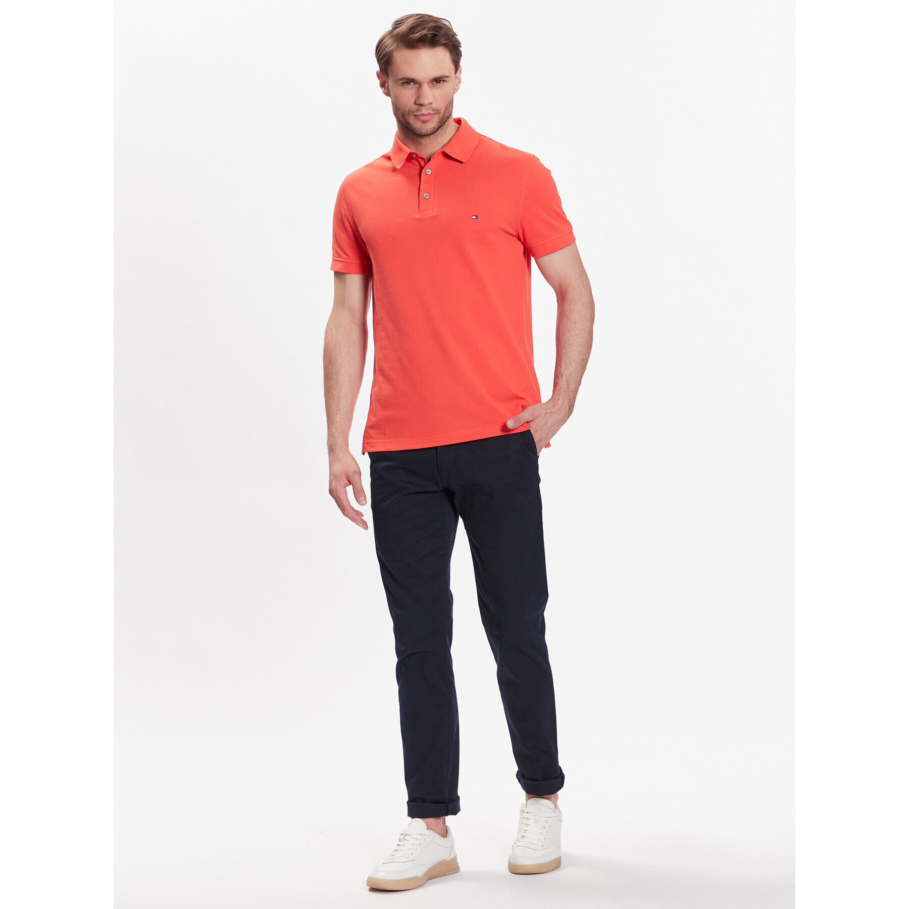 Tommy Hilfiger Polokošeľa 1985 MW0MW17771 Oranžová Slim Fit - Pepit.sk