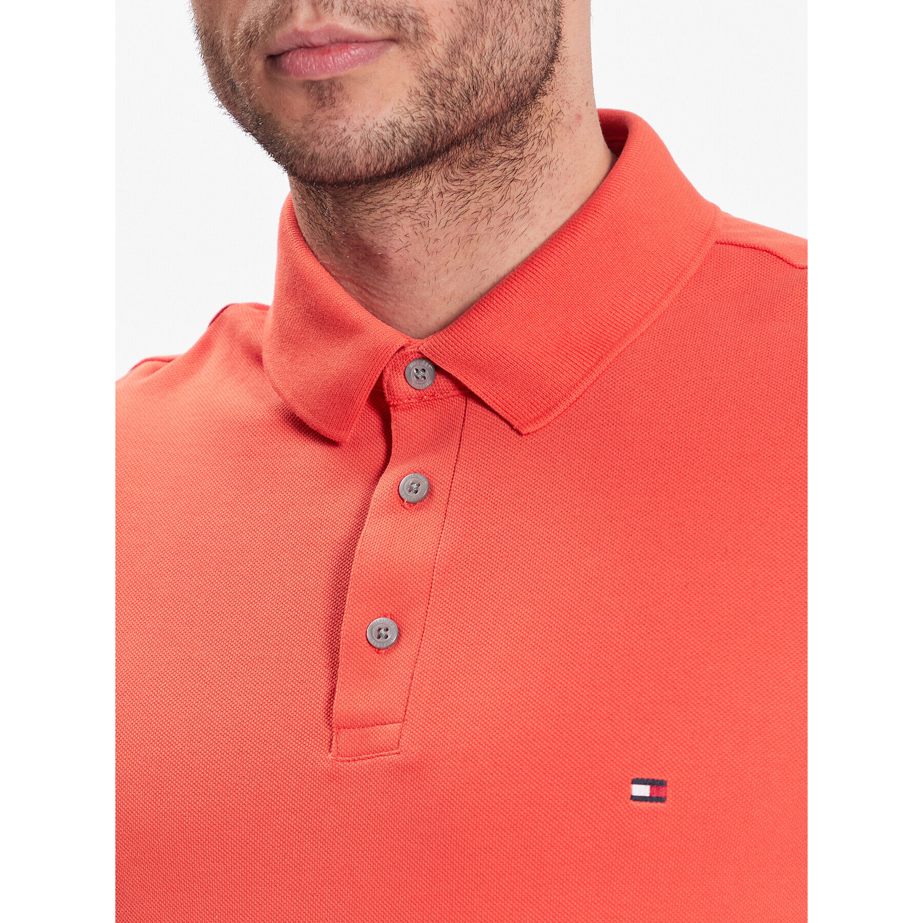 Tommy Hilfiger Polokošeľa 1985 MW0MW17771 Oranžová Slim Fit - Pepit.sk