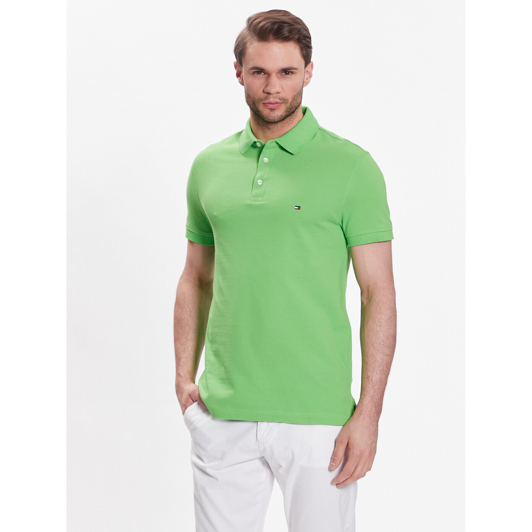 Tommy Hilfiger Polokošeľa 1985 MW0MW17771 Zelená Slim Fit - Pepit.sk