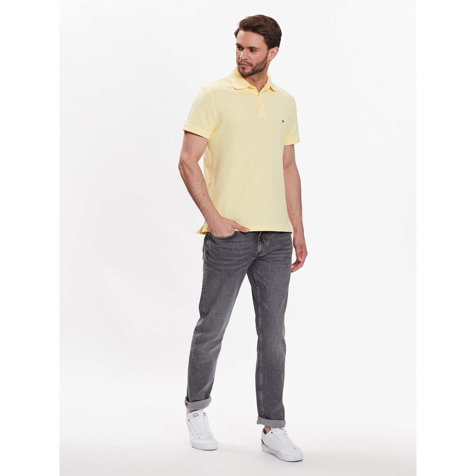 Tommy Hilfiger Polokošeľa 1985 MW0MW17771 Žltá Slim Fit - Pepit.sk