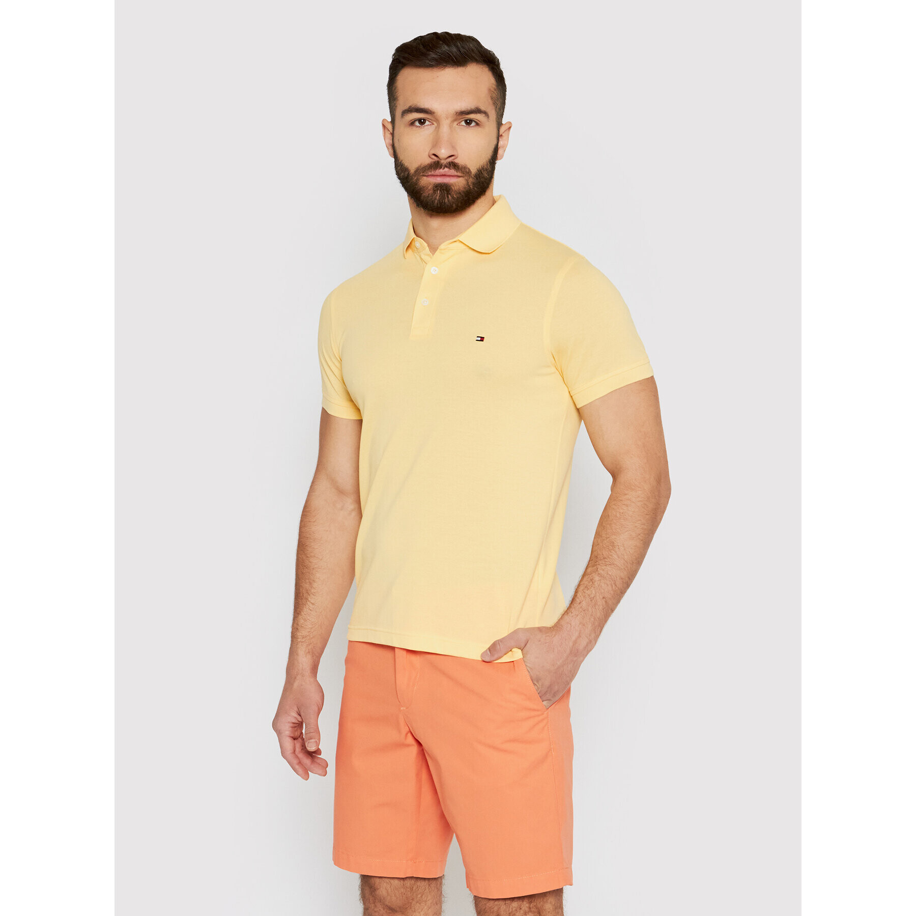 Tommy Hilfiger Polokošeľa 1985 MW0MW17771 Žltá Slim Fit - Pepit.sk