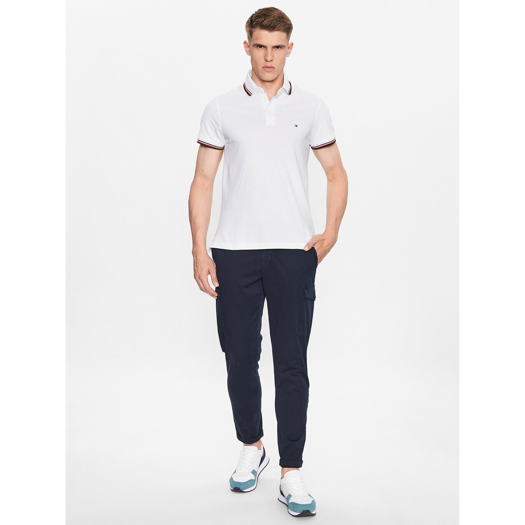 Tommy Hilfiger Polokošeľa 1985 MW0MW30750 Biela Slim Fit - Pepit.sk