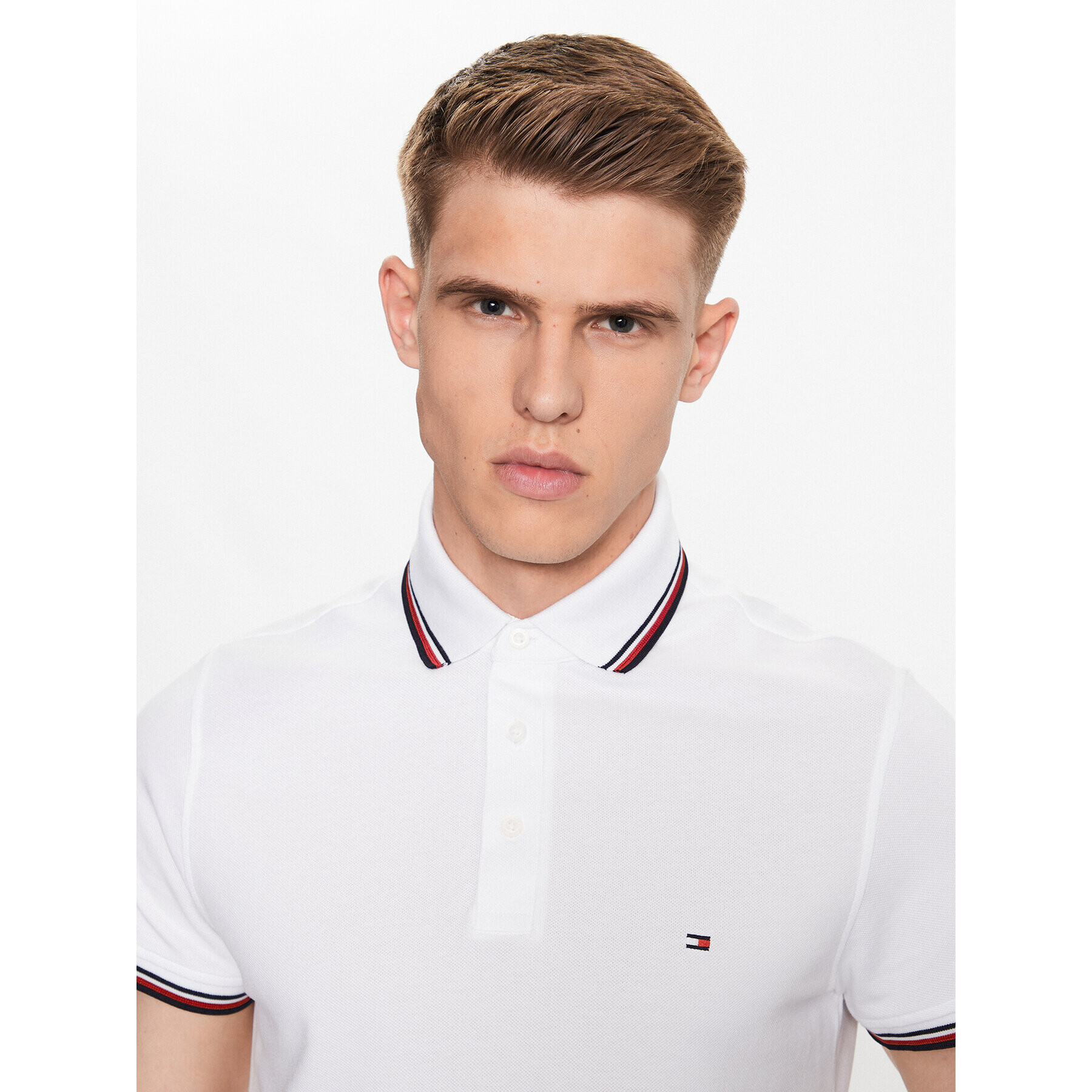 Tommy Hilfiger Polokošeľa 1985 MW0MW30750 Biela Slim Fit - Pepit.sk