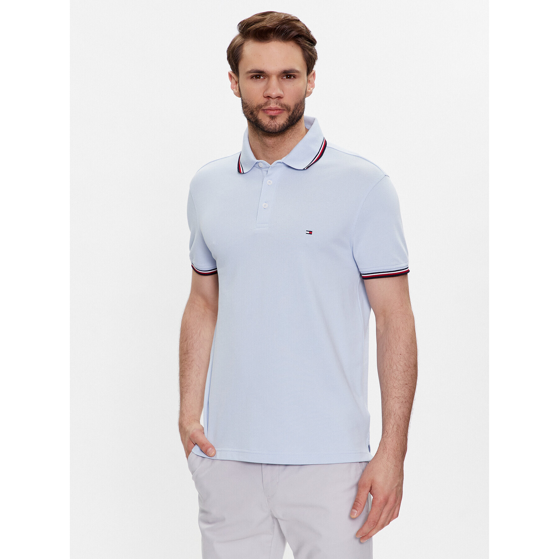 Tommy Hilfiger Polokošeľa 1985 MW0MW30750 Modrá Slim Fit - Pepit.sk