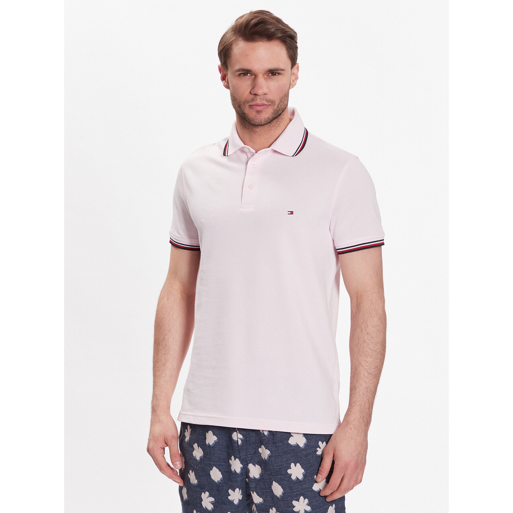 Tommy Hilfiger Polokošeľa 1985 MW0MW30750 Ružová Slim Fit - Pepit.sk