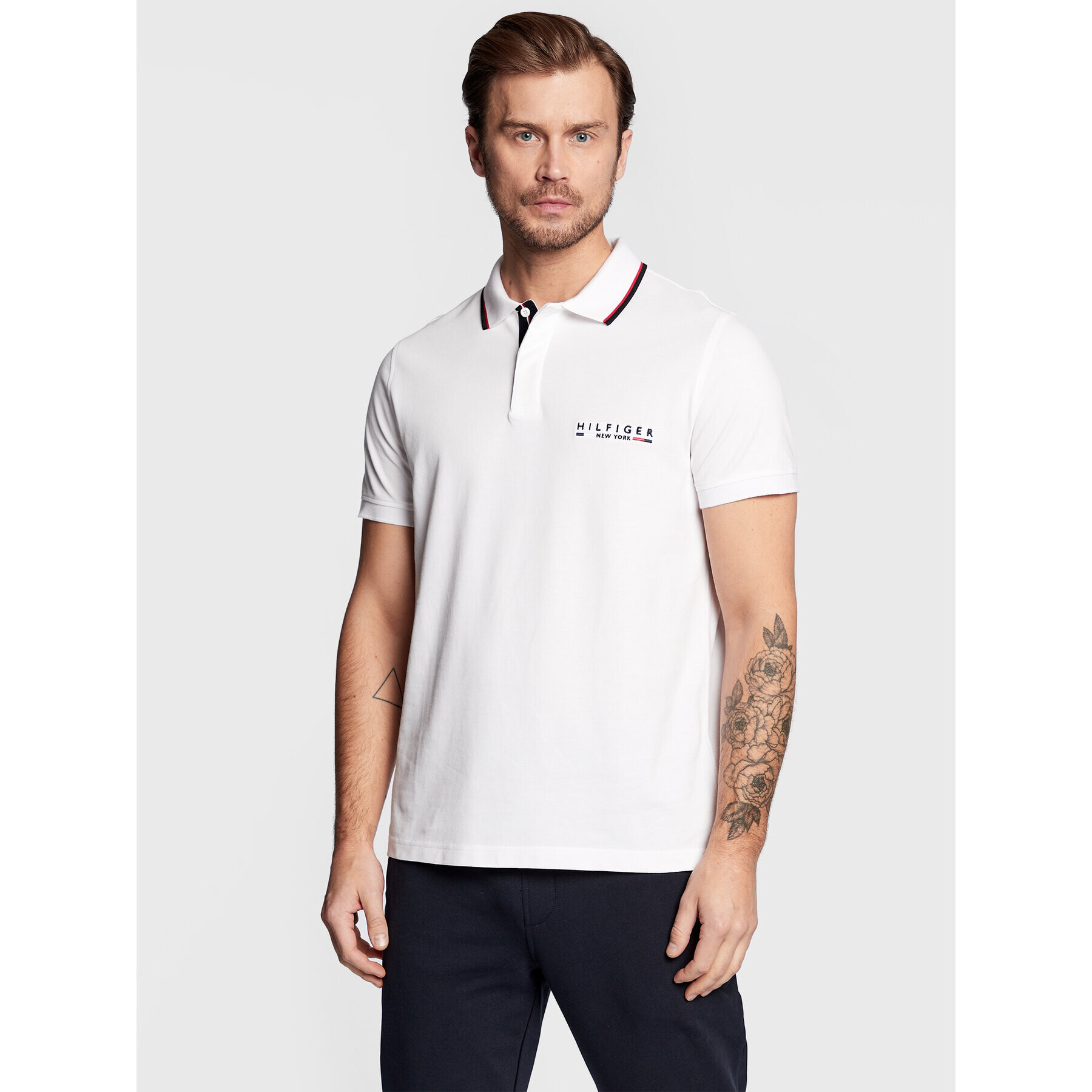 Tommy Hilfiger Polokošeľa Brand Love Logo MW0MW29525 Biela Regular Fit - Pepit.sk