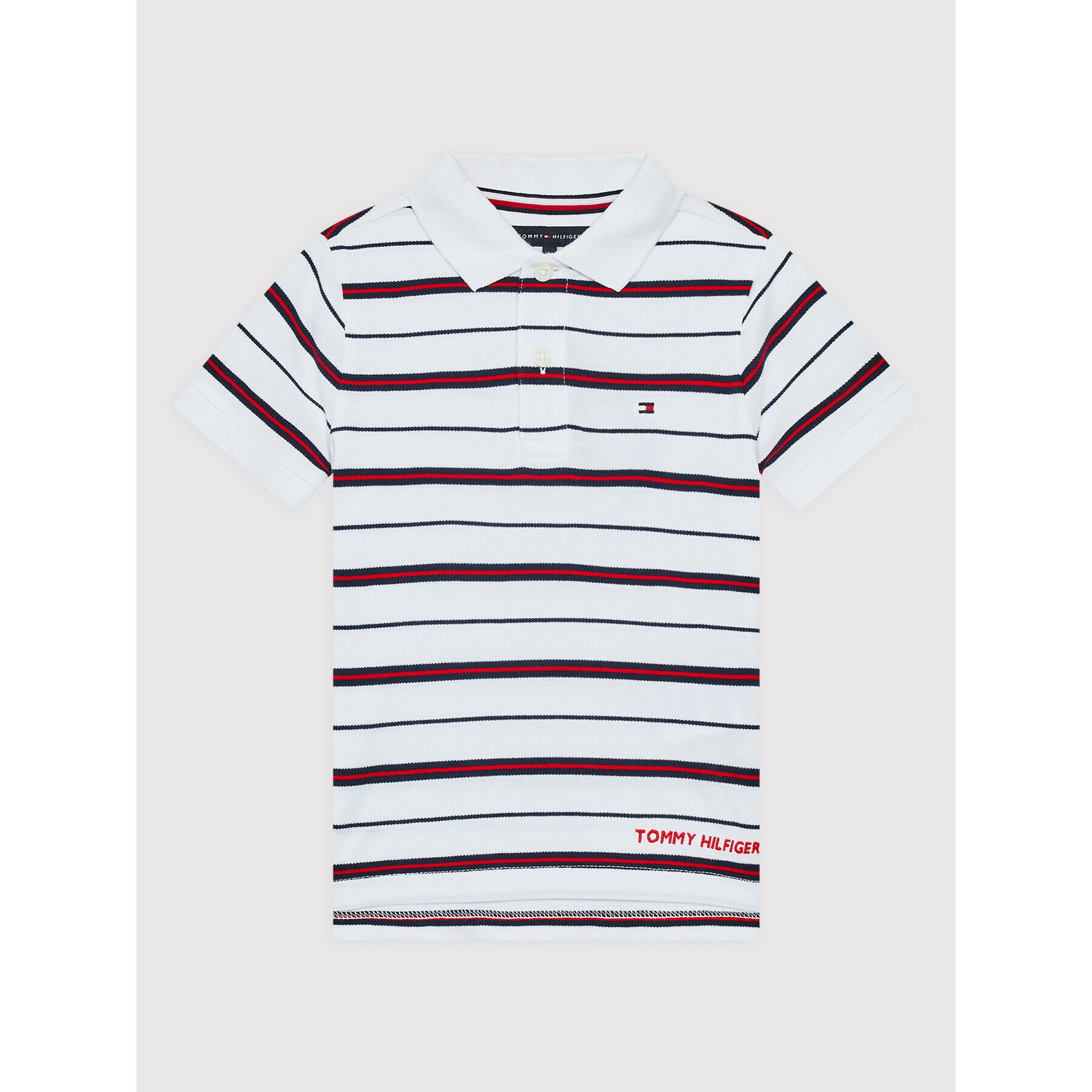 Tommy Hilfiger Polokošeľa Branded Stripe KB0KB07369 M Biela Regular Fit - Pepit.sk