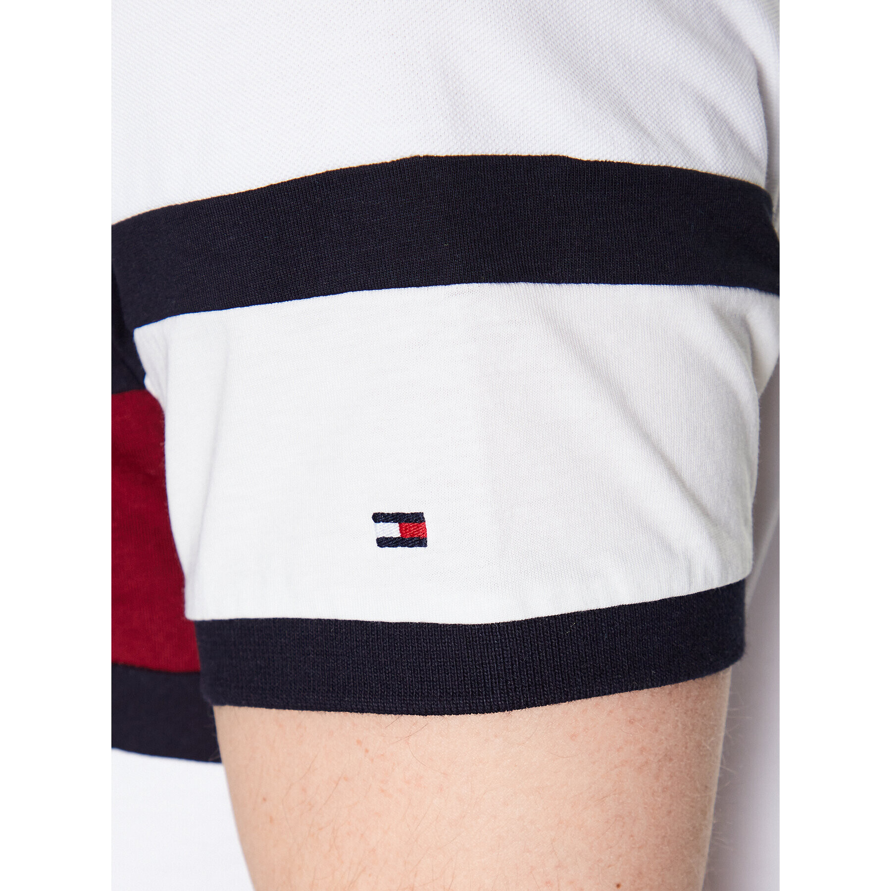 Tommy Hilfiger Polokošeľa Colourblock Placement MW0MW30755 Biela Regular Fit - Pepit.sk