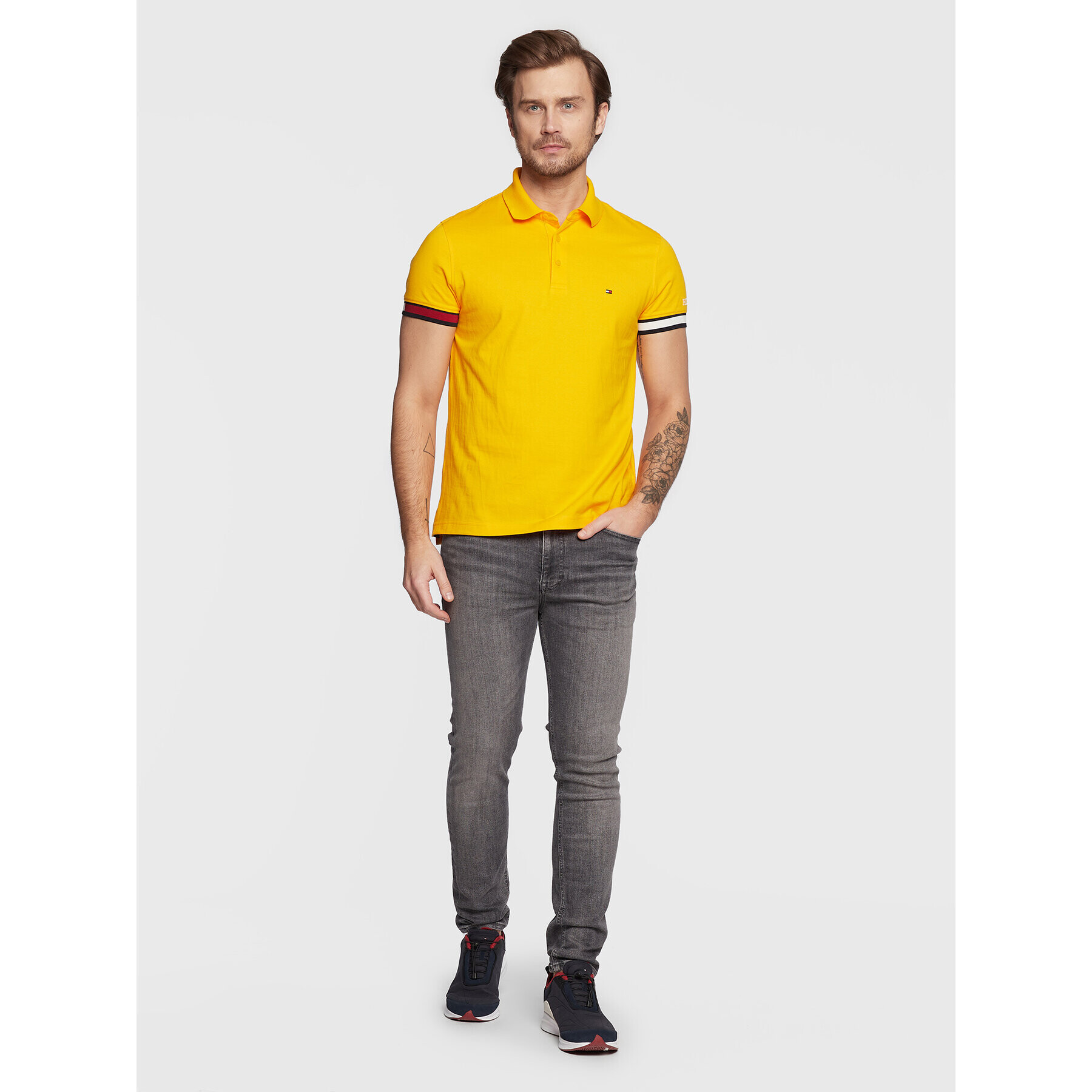 Tommy Hilfiger Polokošeľa Flag MW0MW29528 Žltá Slim Fit - Pepit.sk