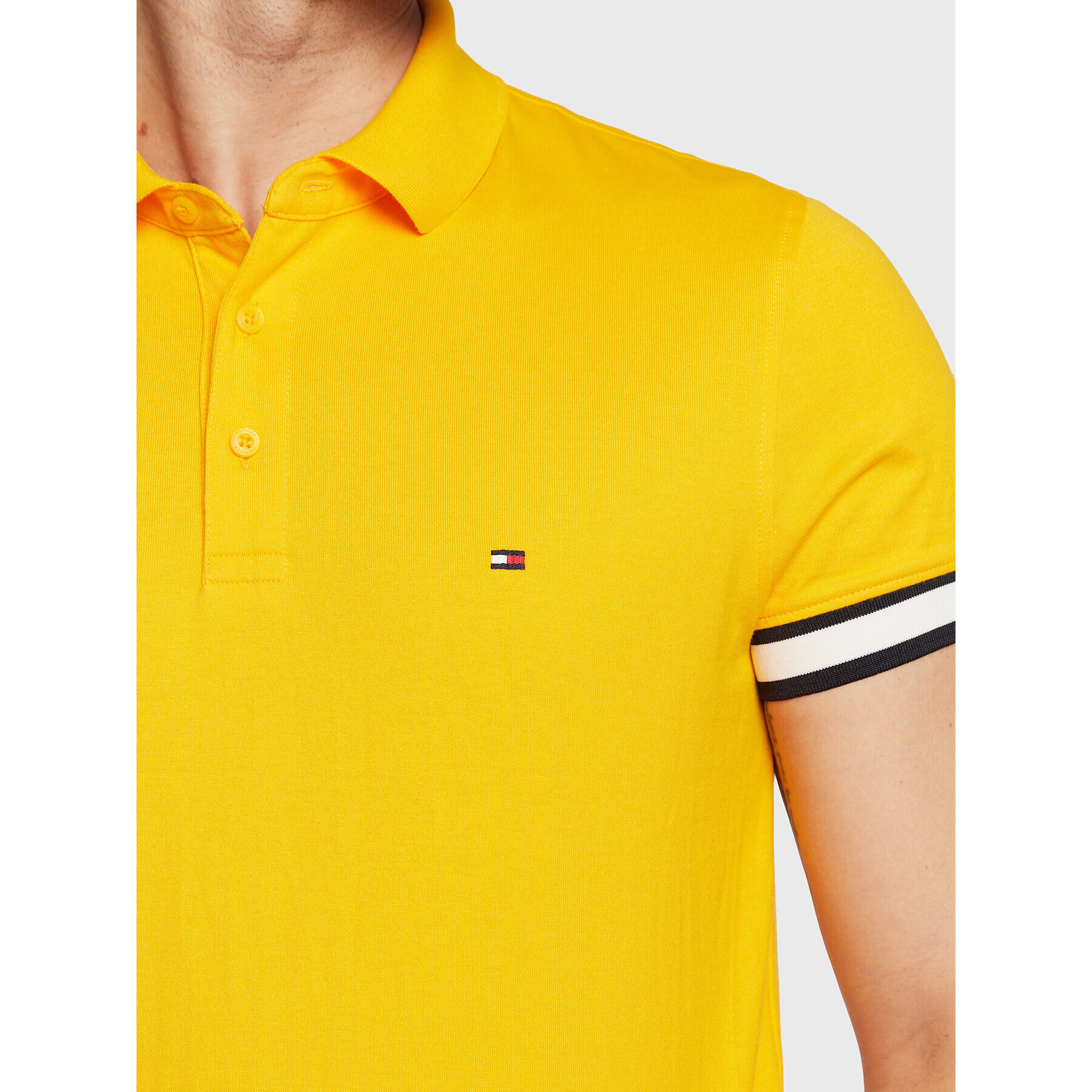 Tommy Hilfiger Polokošeľa Flag MW0MW29528 Žltá Slim Fit - Pepit.sk