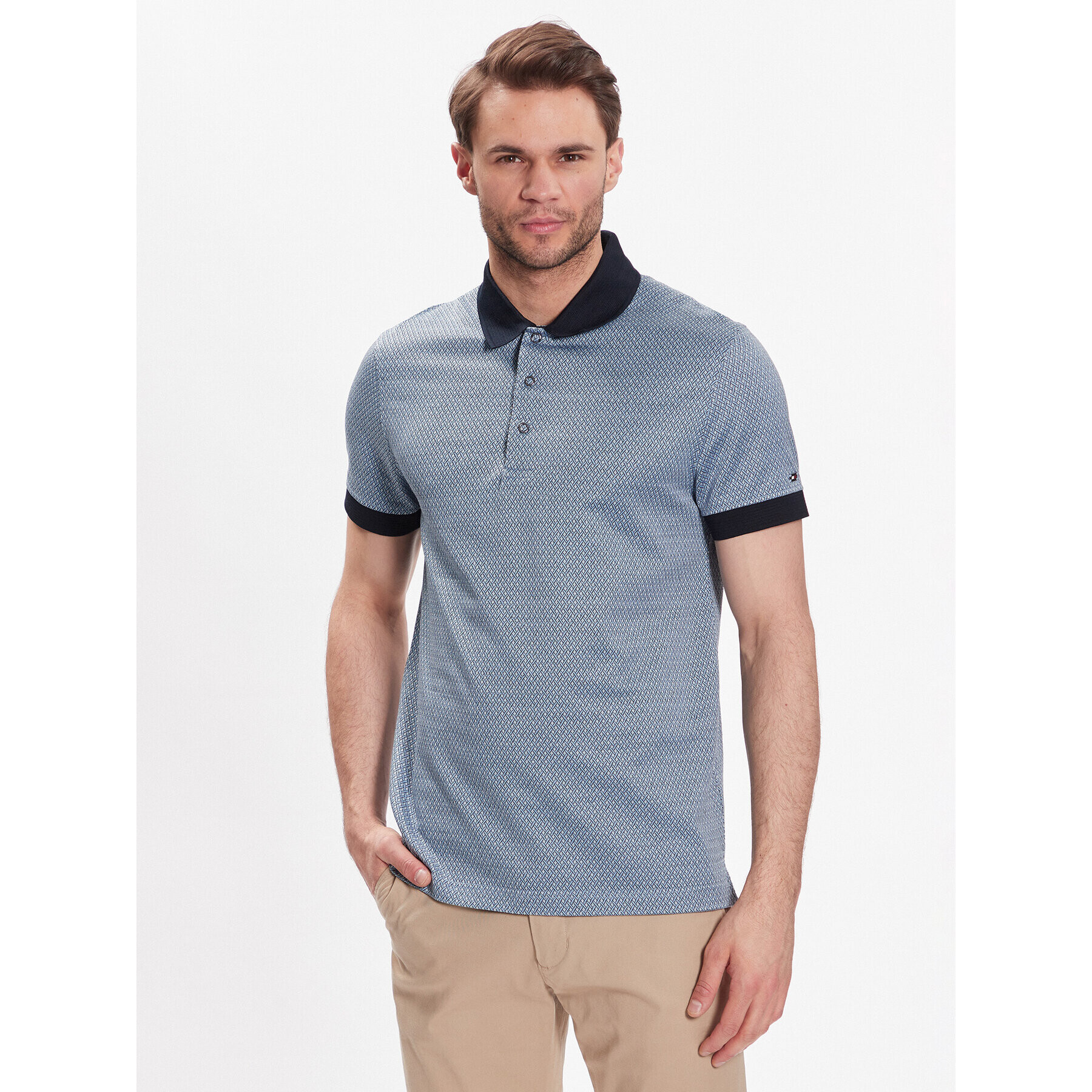 Tommy Hilfiger Polokošeľa Geo MW0MW30799 Tmavomodrá Slim Fit - Pepit.sk