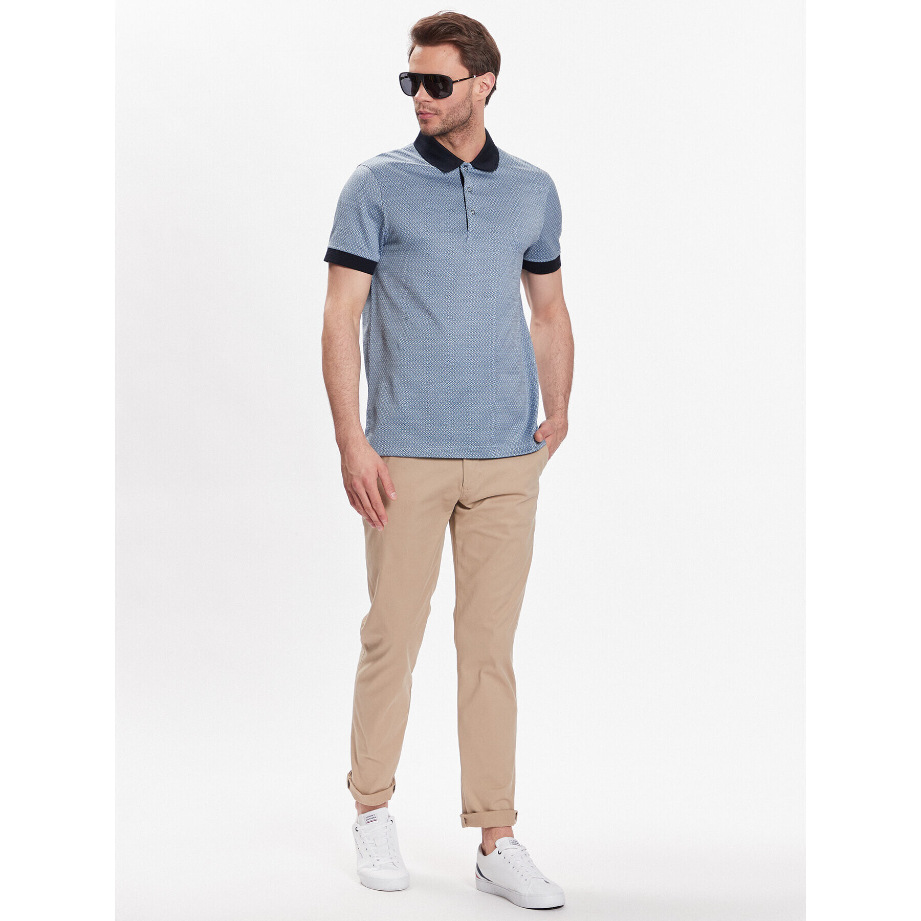 Tommy Hilfiger Polokošeľa Geo MW0MW30799 Tmavomodrá Slim Fit - Pepit.sk