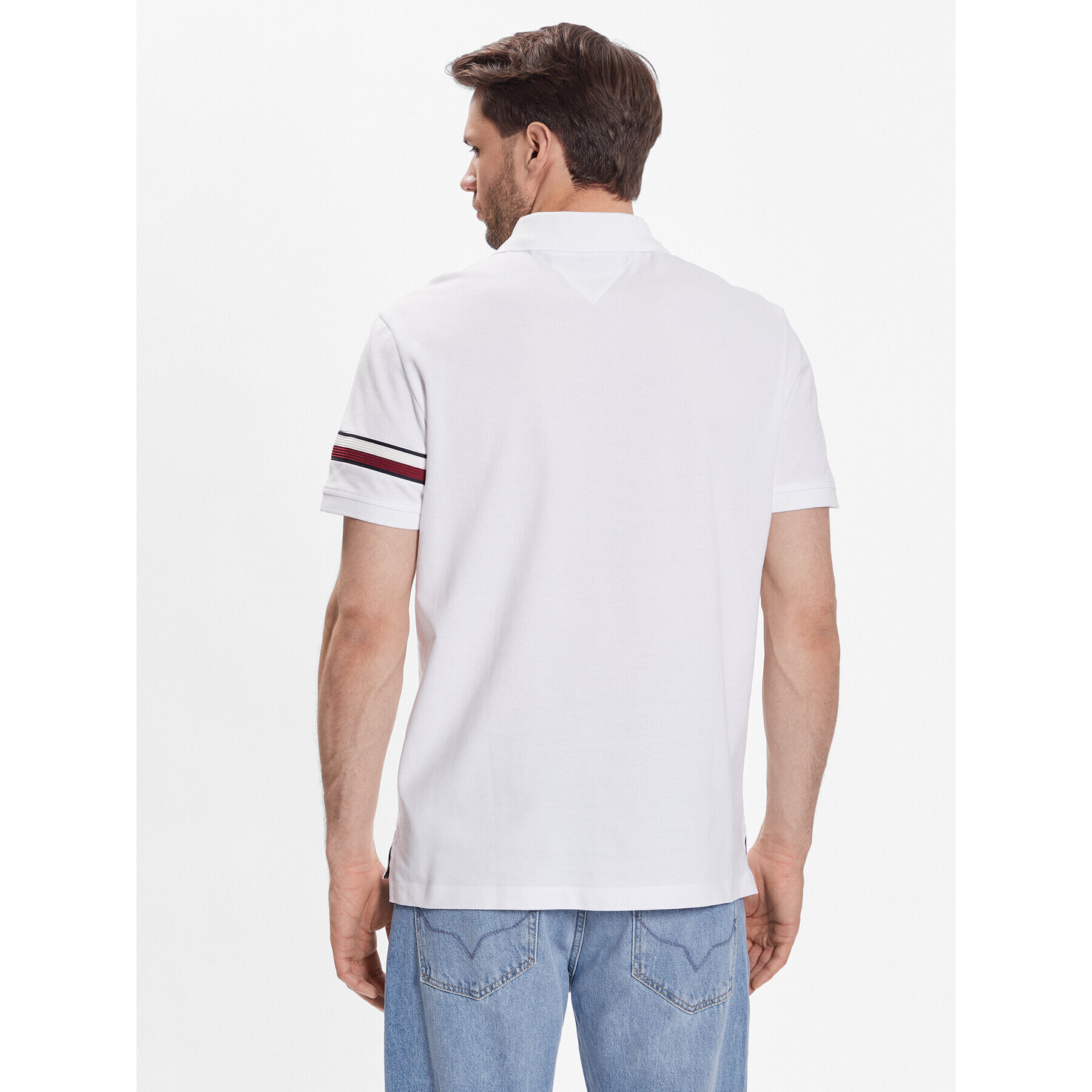 Tommy Hilfiger Polokošeľa Global Stp Placement MW0MW30767 Biela Regular Fit - Pepit.sk