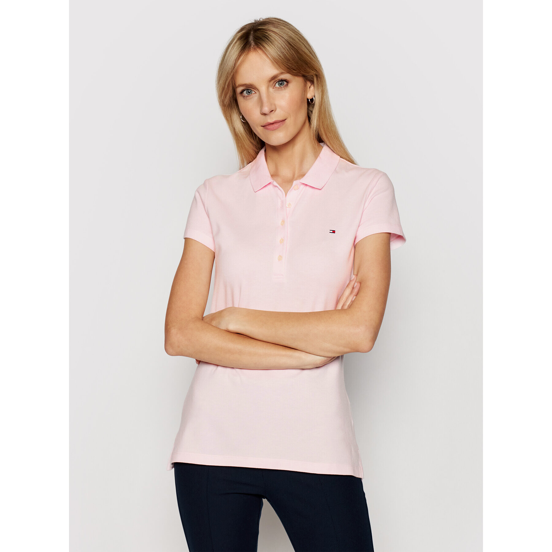 Tommy Hilfiger Polokošeľa Heritage 1M57636661 Ružová Slim Fit - Pepit.sk