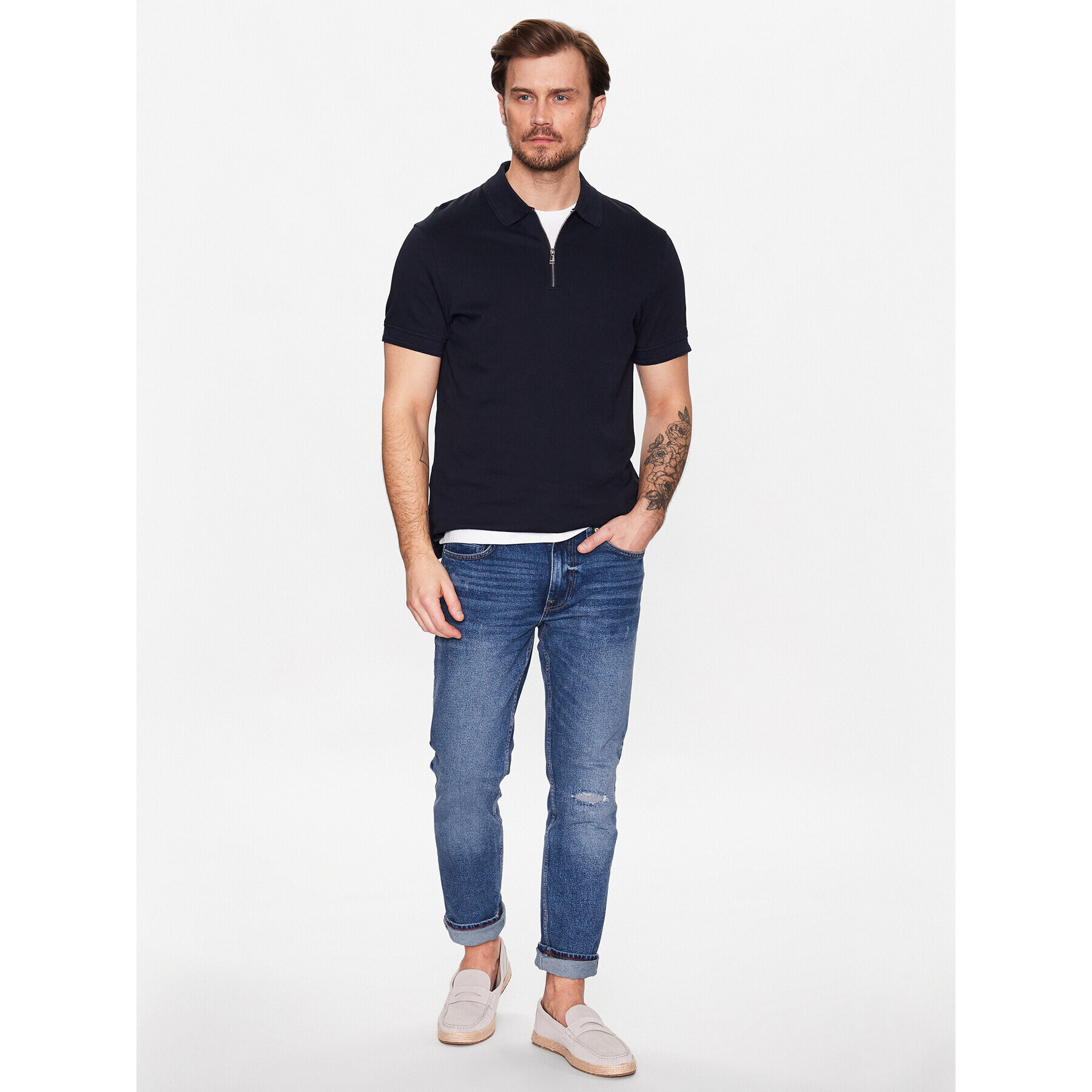 Tommy Hilfiger Polokošeľa Interlock MW0MW30762 Tmavomodrá Slim Fit - Pepit.sk