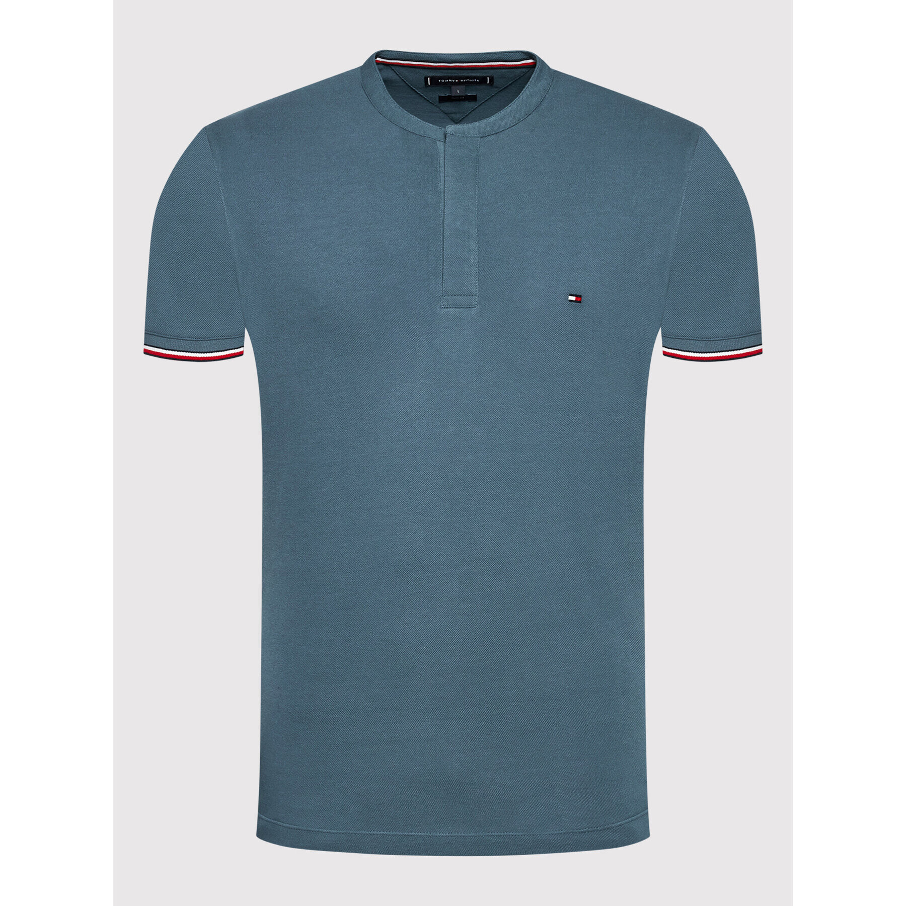 Tommy Hilfiger Polokošeľa Mao Collar MW0MW24598 Modrá Slim Fit - Pepit.sk