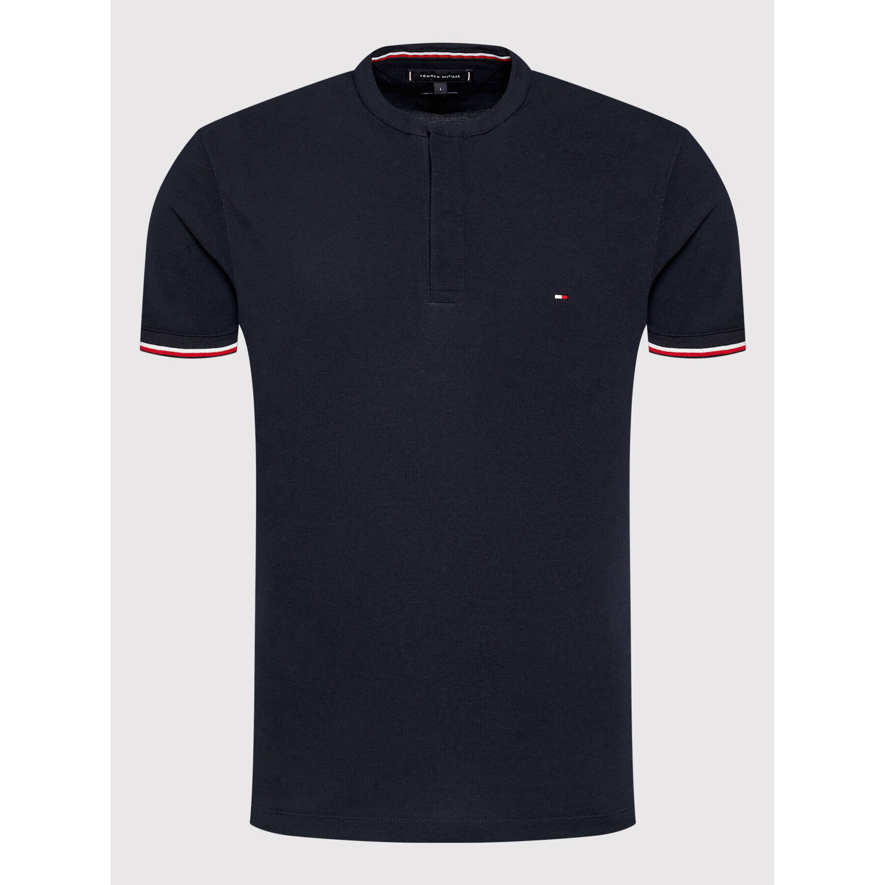 Tommy Hilfiger Polokošeľa Mao Collar MW0MW24598 Tmavomodrá Slim Fit - Pepit.sk