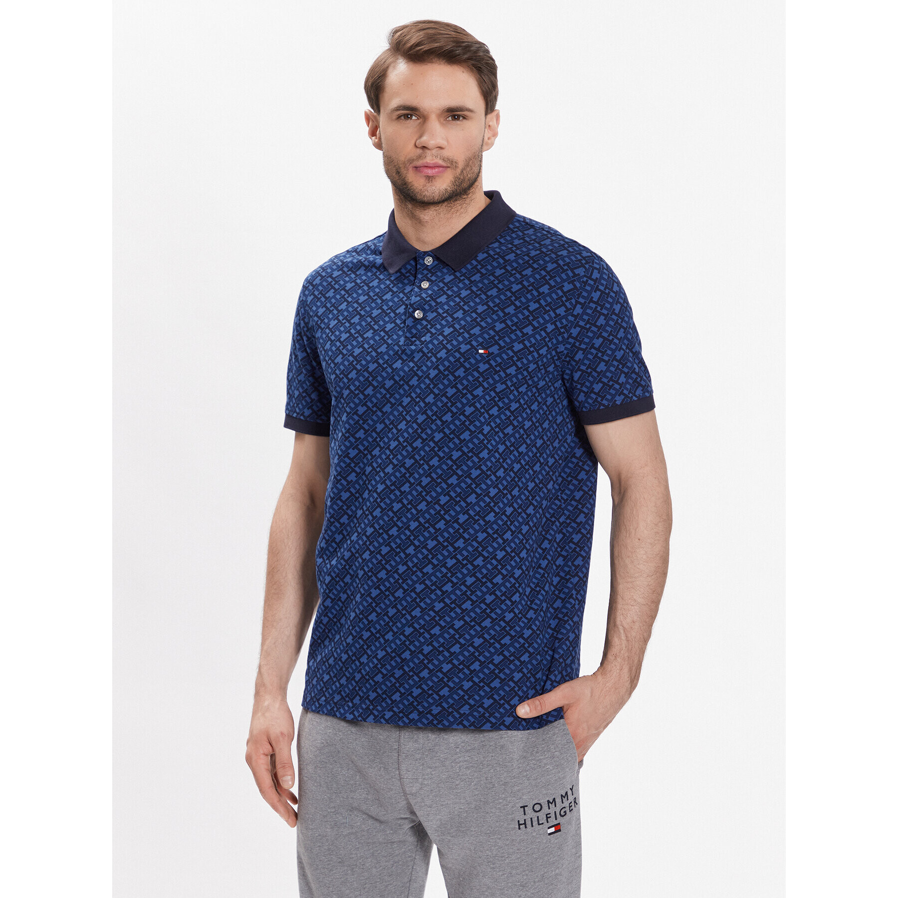 Tommy Hilfiger Polokošeľa Monogram MW0MW30806 Tmavomodrá Regular Fit - Pepit.sk