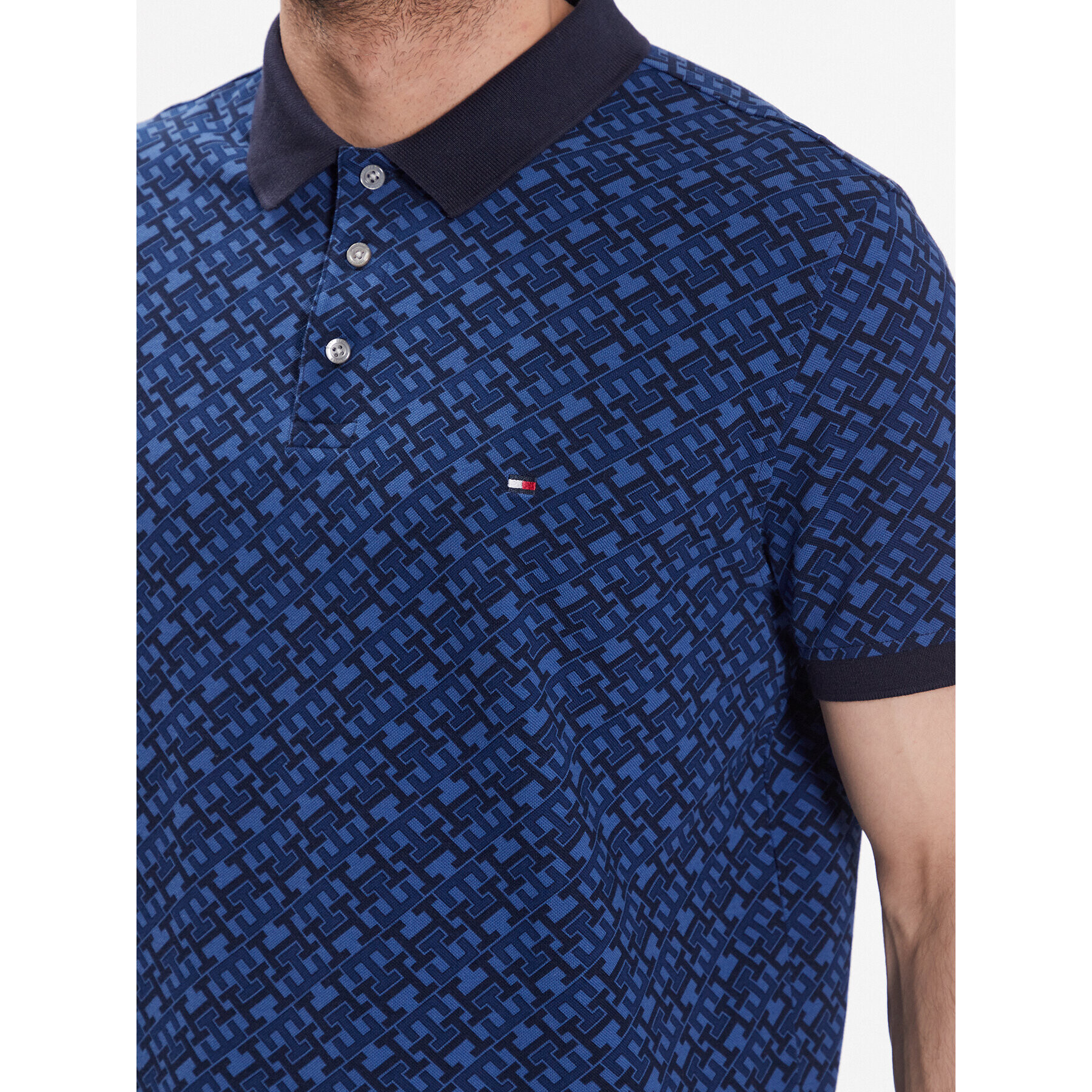 Tommy Hilfiger Polokošeľa Monogram MW0MW30806 Tmavomodrá Regular Fit - Pepit.sk