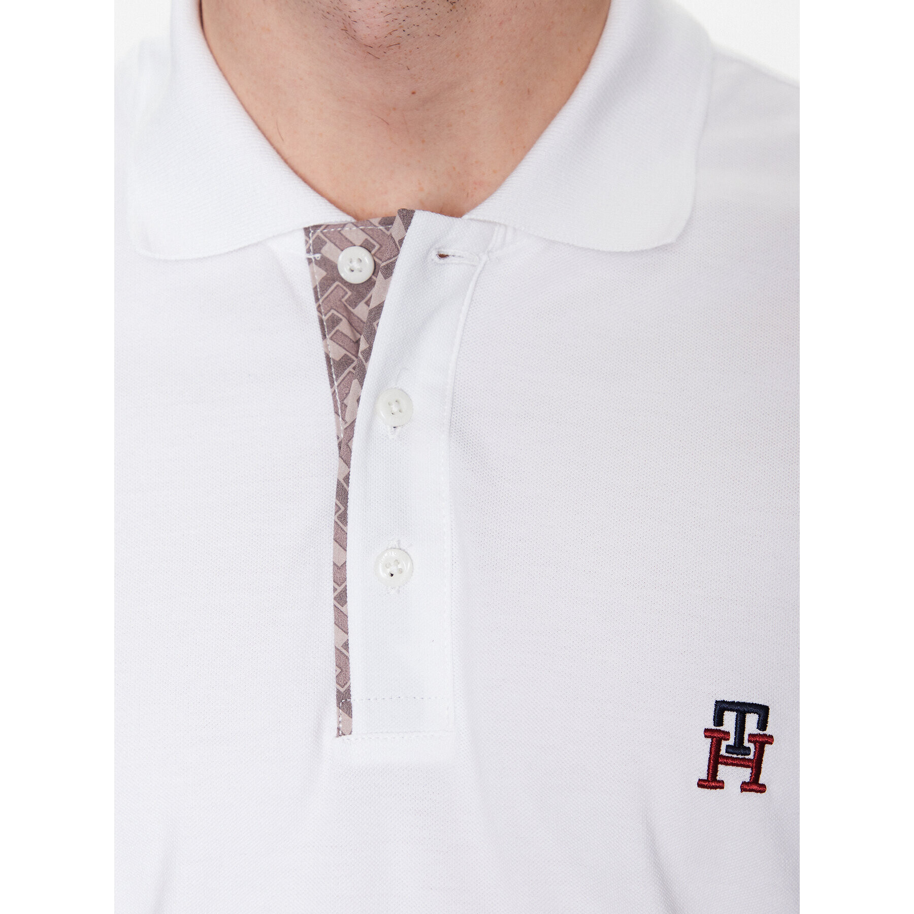 Tommy Hilfiger Polokošeľa Monogram Placket MW0MW30785 Biela Loose Fit - Pepit.sk