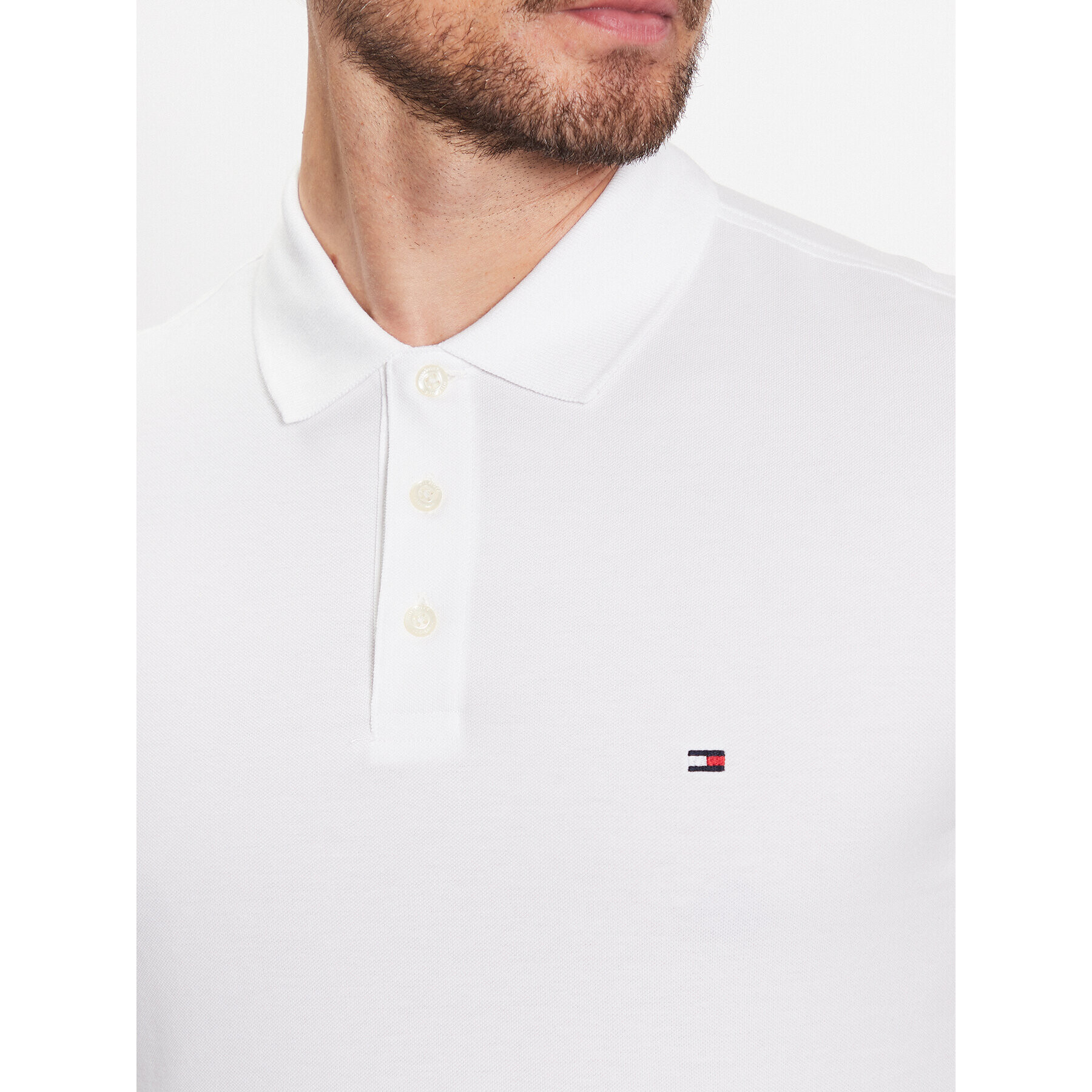 Tommy Hilfiger Polokošeľa Monotype MW0MW31549 Biela Slim Fit - Pepit.sk