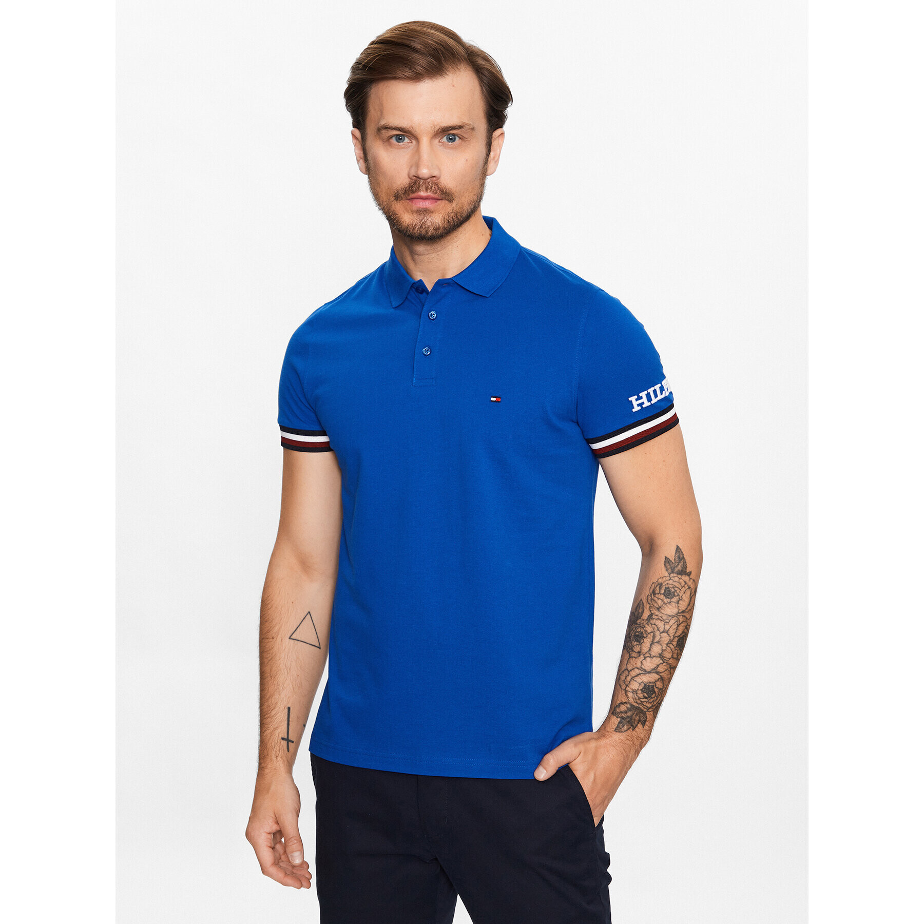 Tommy Hilfiger Polokošeľa Monotype MW0MW31549 Tmavomodrá Slim Fit - Pepit.sk