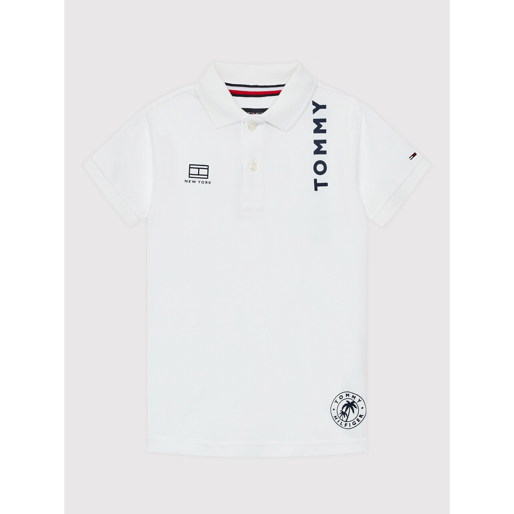 Tommy Hilfiger Polokošeľa Multiplacement KB0KB07373 D Biela Regular Fit - Pepit.sk