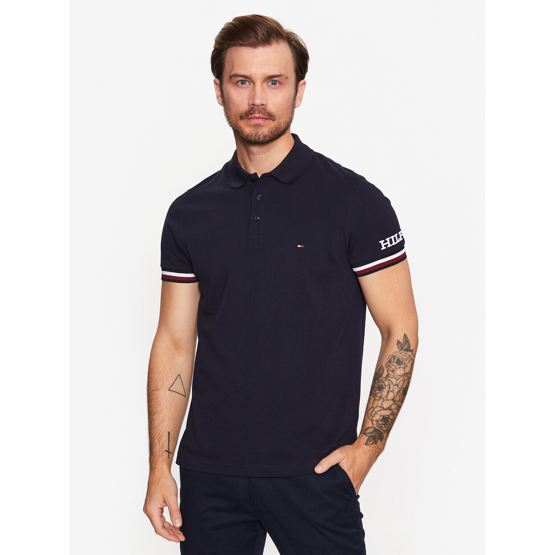 Tommy Hilfiger Polokošeľa MW0MW31549 Tmavomodrá Slim Fit - Pepit.sk